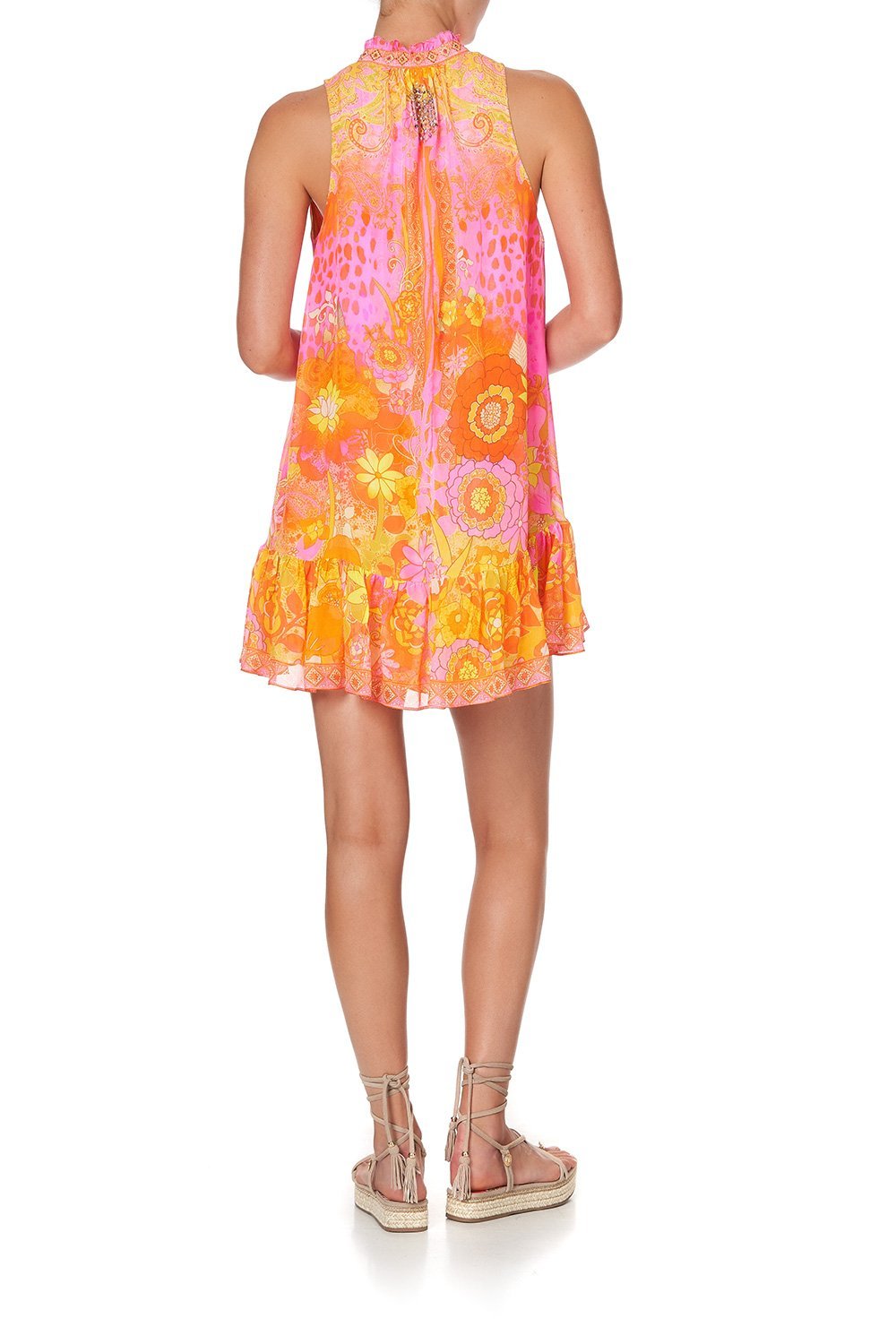 HIGH NECK RUFFLE DRESS HAIR HAIR HAIR