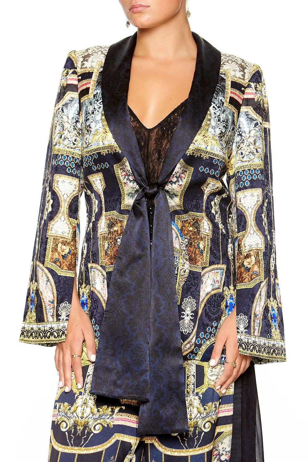 TIE FRONT JACKET MIDNIGHT MEETING