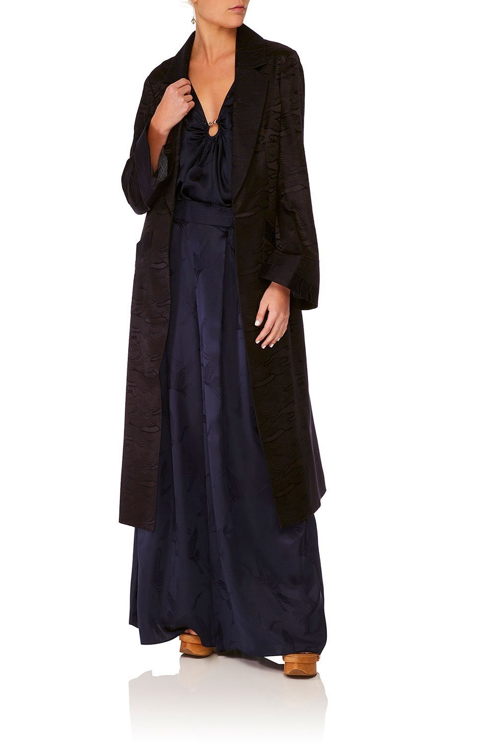 CAMILLA SOLID NAVY JACKET W TOPSTITCH DETAIL