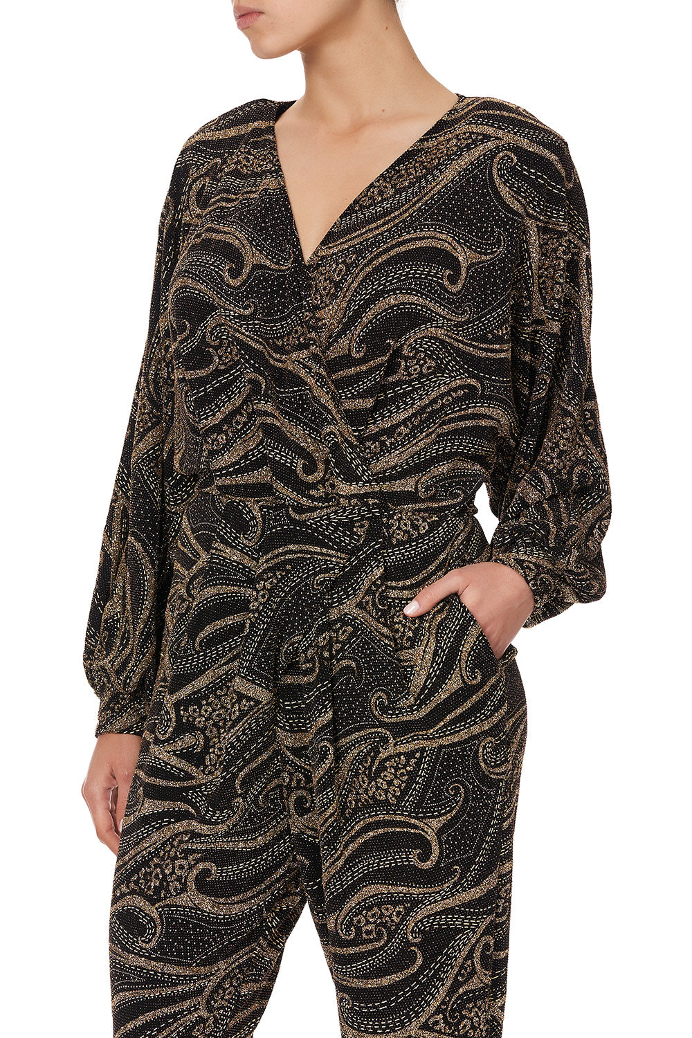 JERSEY TWIST FRONT JUMPSUIT STUDIO 54