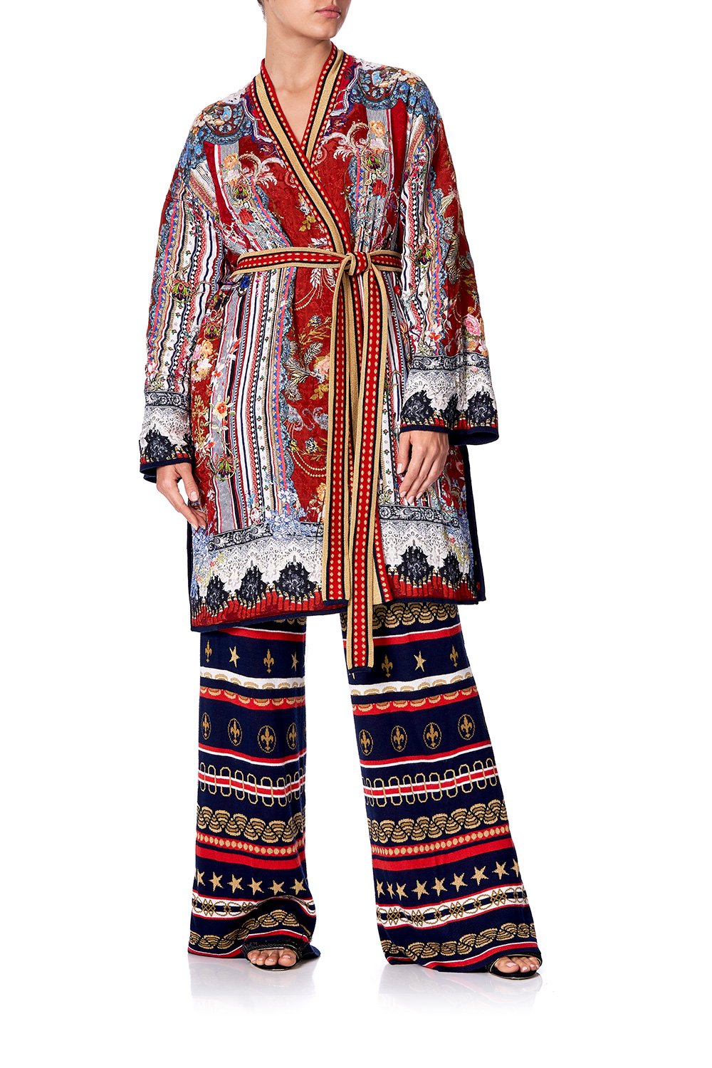 KNITTED JACKET WITH BELT COSTUME PARTY