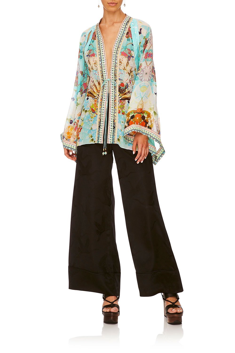 CAMILLA KAFTAN W/ SHEER SLEEVE RETRO'S RAINBOW