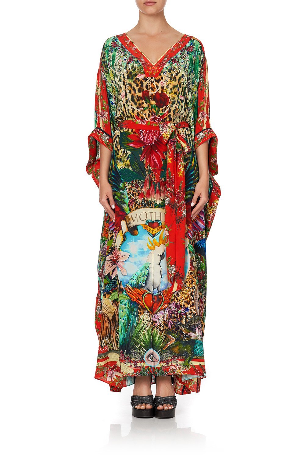 KAFTAN WITH V-NECKBAND AND BELT FARAWAY TREE