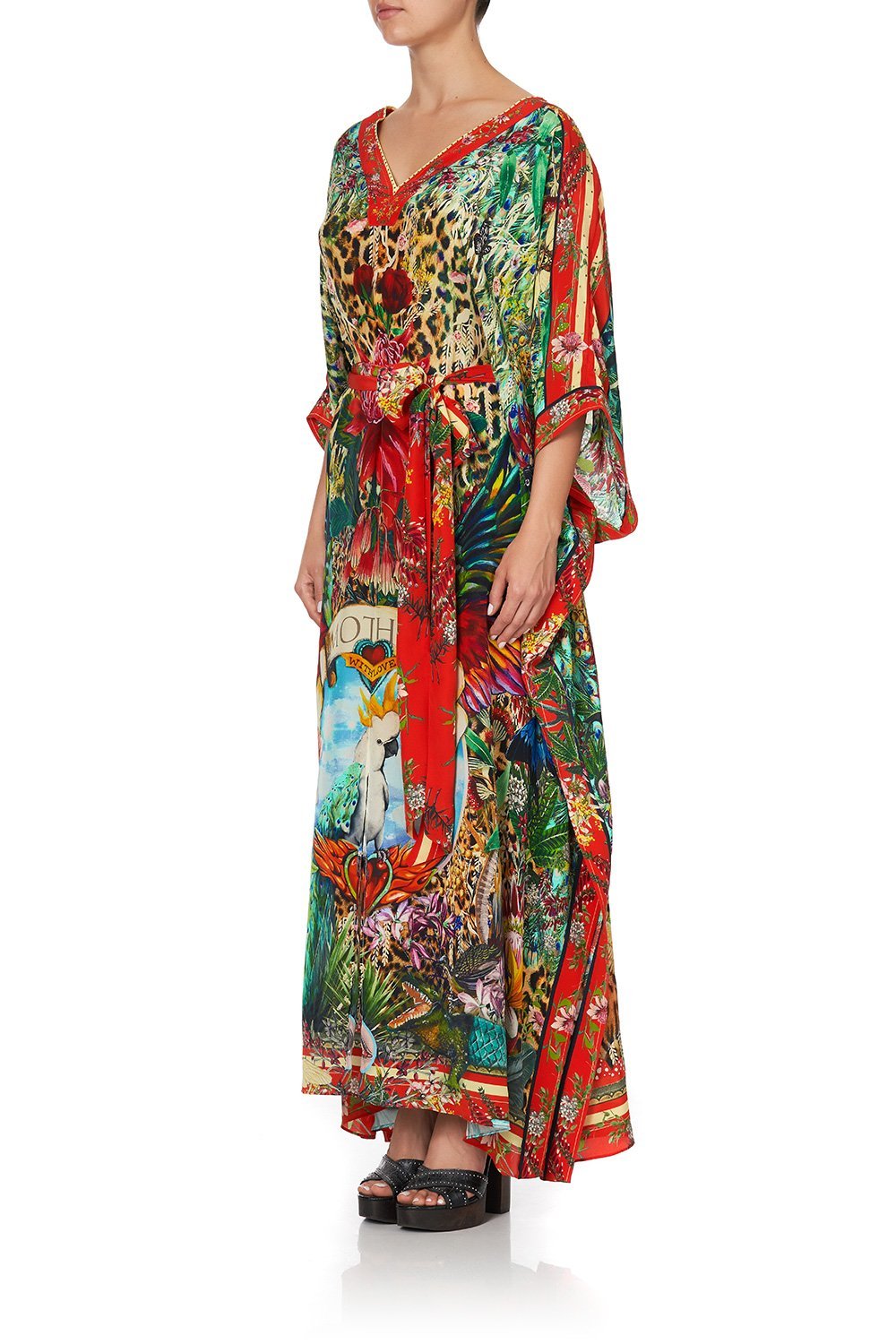 KAFTAN WITH V-NECKBAND AND BELT FARAWAY TREE