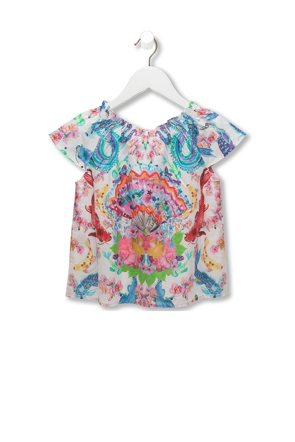 KIDS' SHIRRED NECK TOP DRAGON DIVINITY