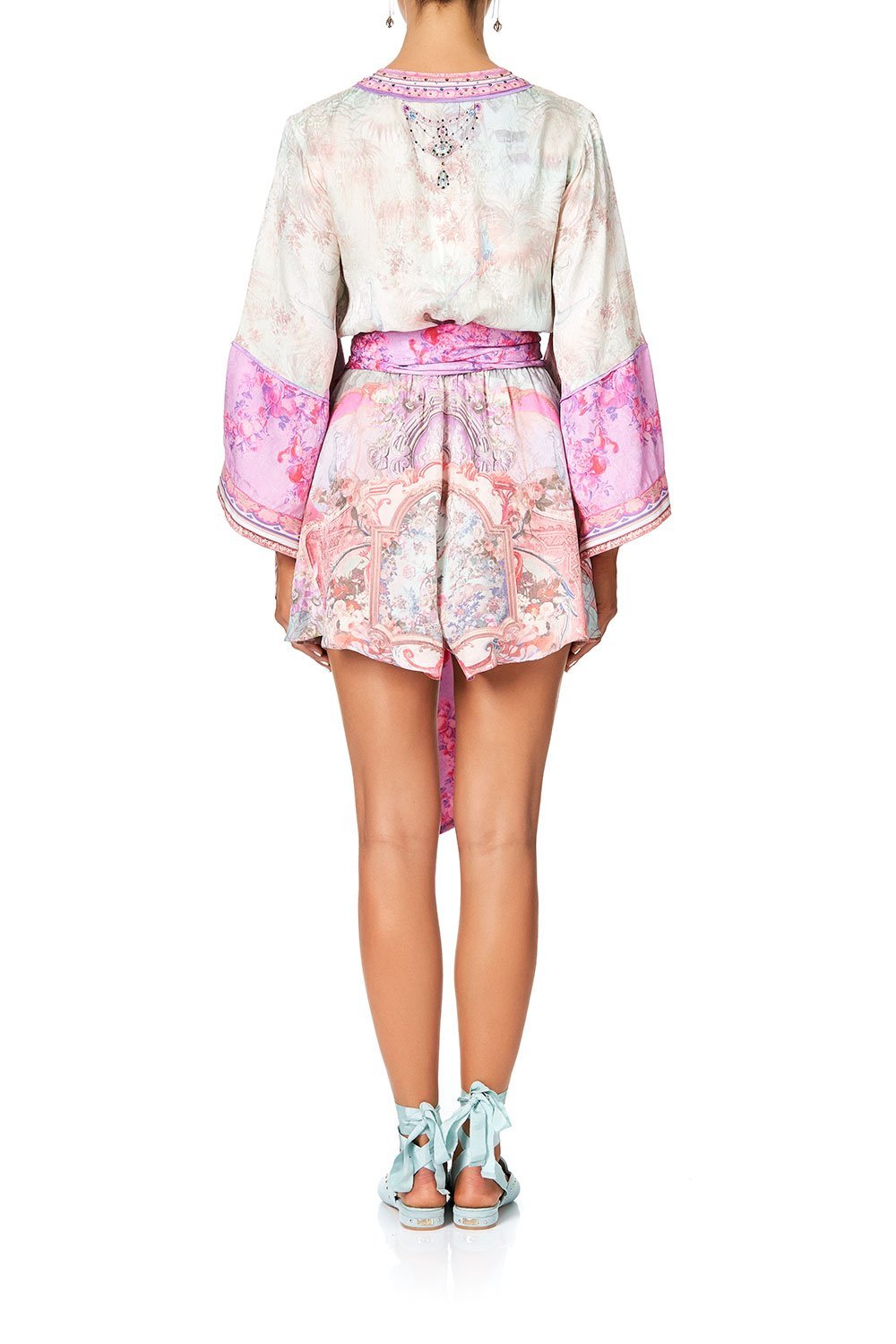 KIMONO SLEEVE PLAYSUIT WITH OBI BELT ELECTRON LIBRE