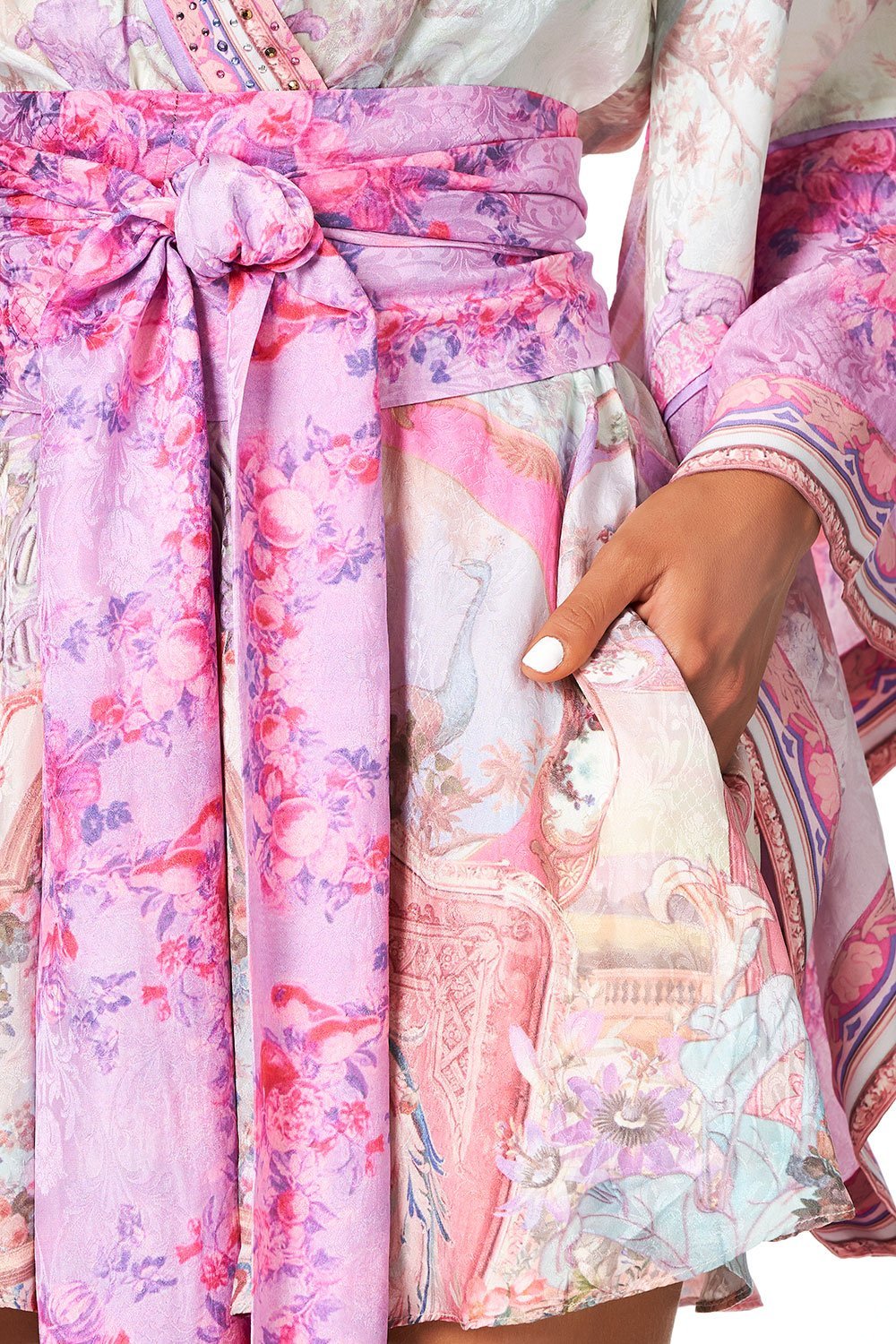 KIMONO SLEEVE PLAYSUIT WITH OBI BELT ELECTRON LIBRE