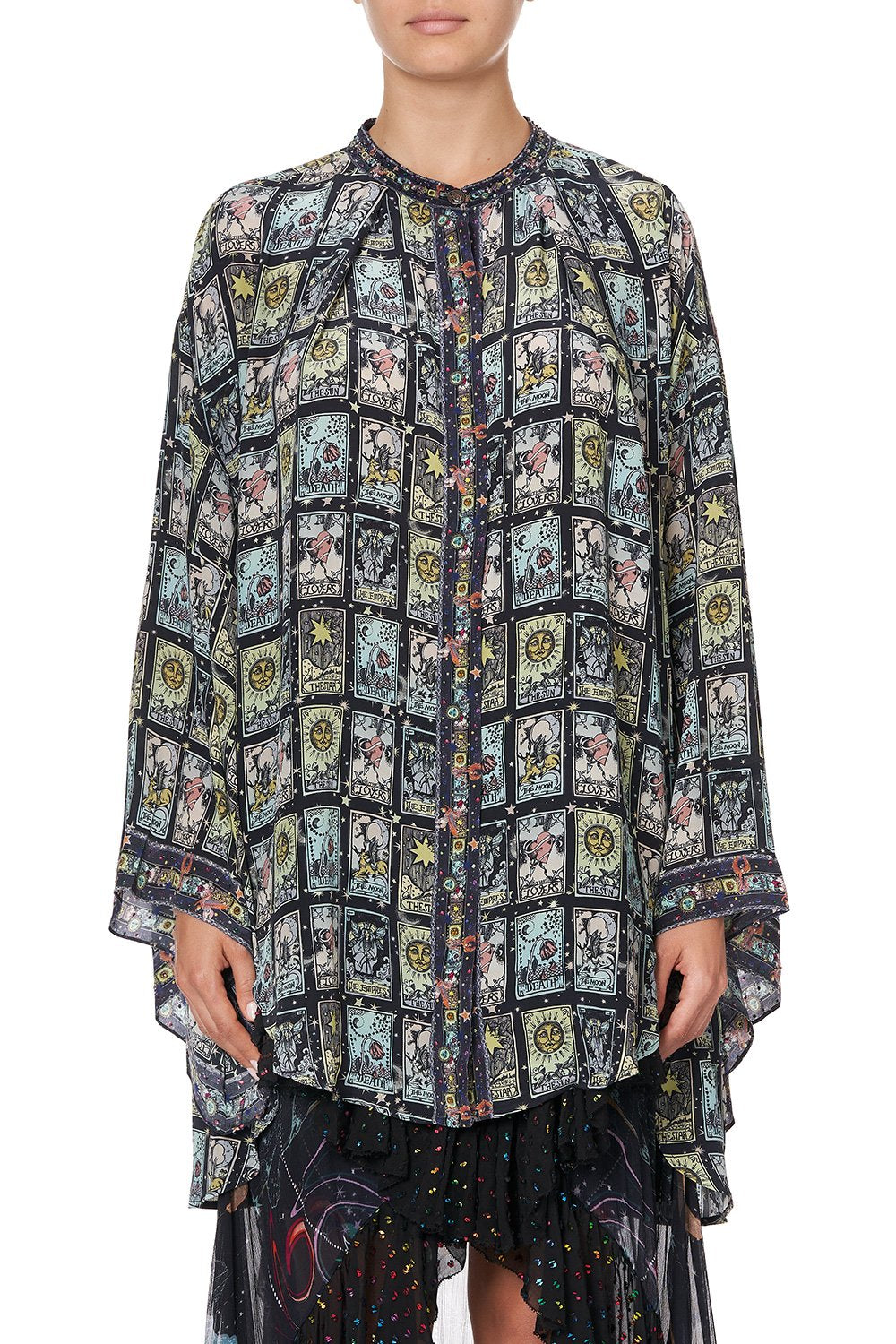 KIMONO SLEEVE BLOUSE MIDNIGHT MOON HOUSE