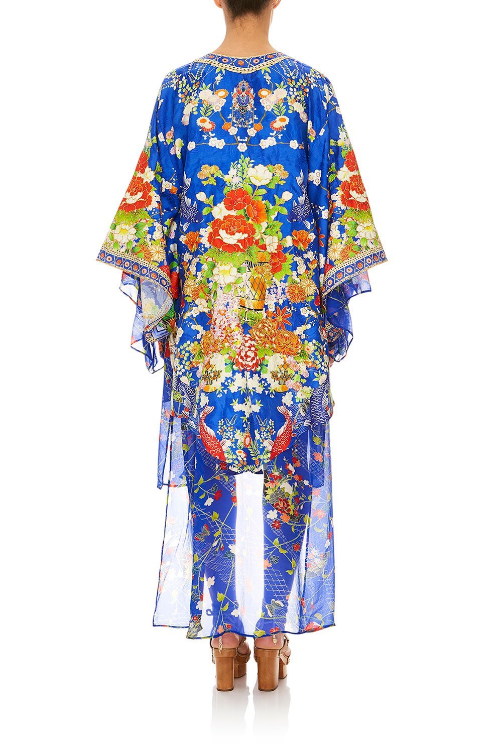 CAMILLA KIMONO W/ LONG UNDER LAYER PLAYING KOI