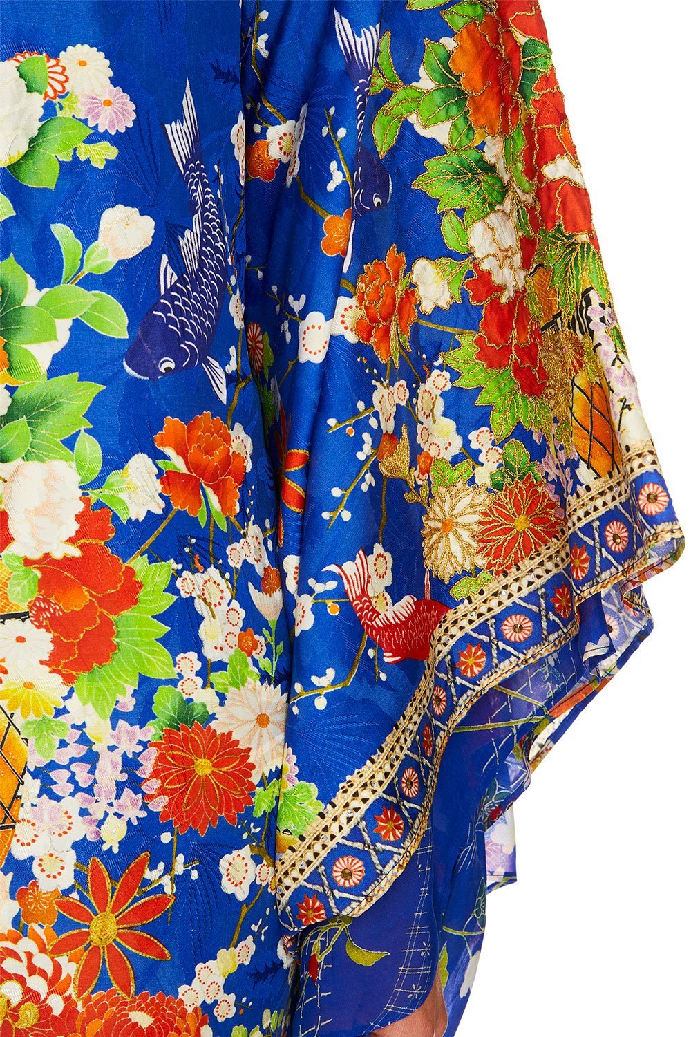 CAMILLA KIMONO W/ LONG UNDER LAYER PLAYING KOI