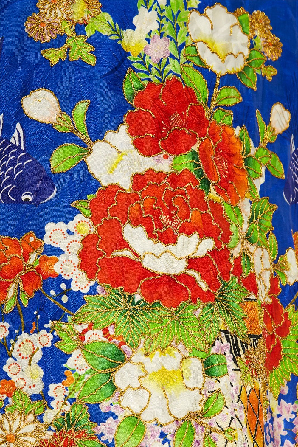 CAMILLA KIMONO W/ LONG UNDER LAYER PLAYING KOI