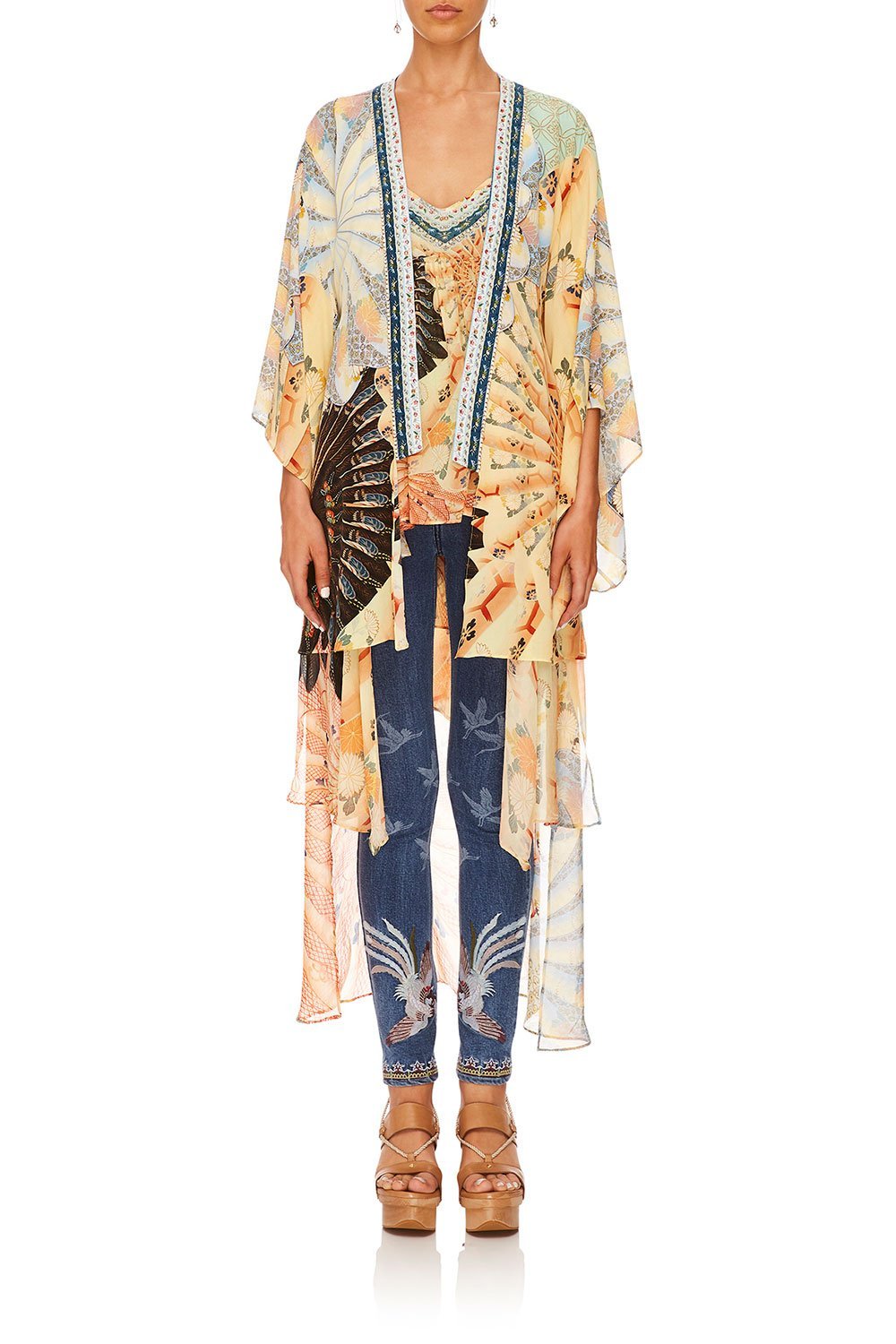 CAMILLA FOR THE FANS KIMONO W LONG UNDERLAY