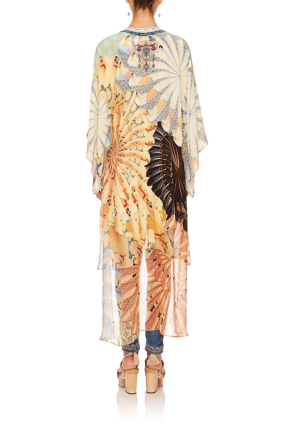 CAMILLA FOR THE FANS KIMONO W LONG UNDERLAY