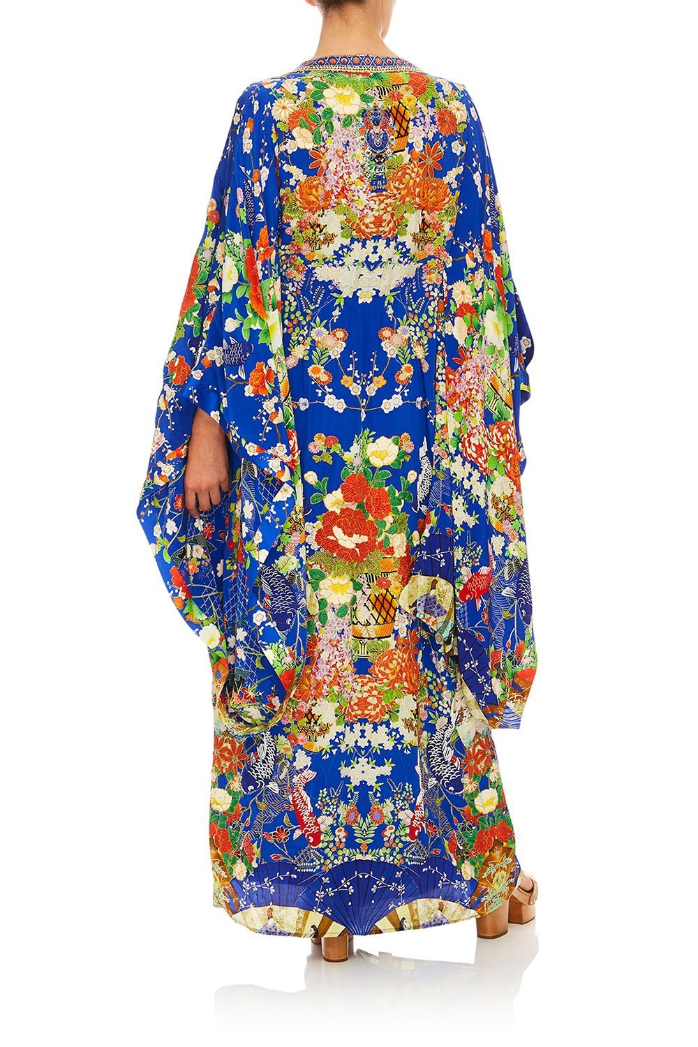 CAMILLA KIMONO W/ SPLIT SLEEVE PLAYING KOI