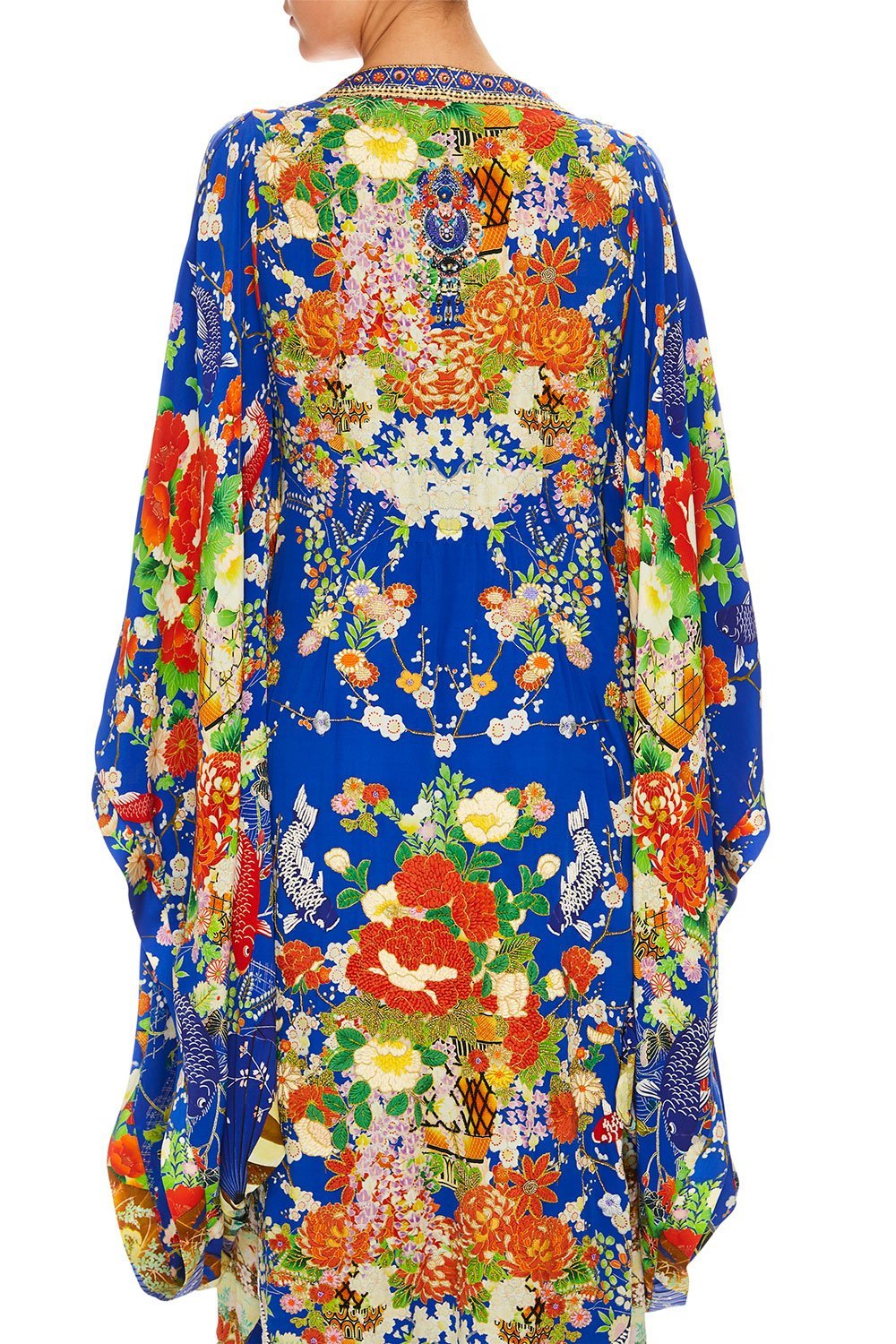 CAMILLA KIMONO W/ SPLIT SLEEVE PLAYING KOI
