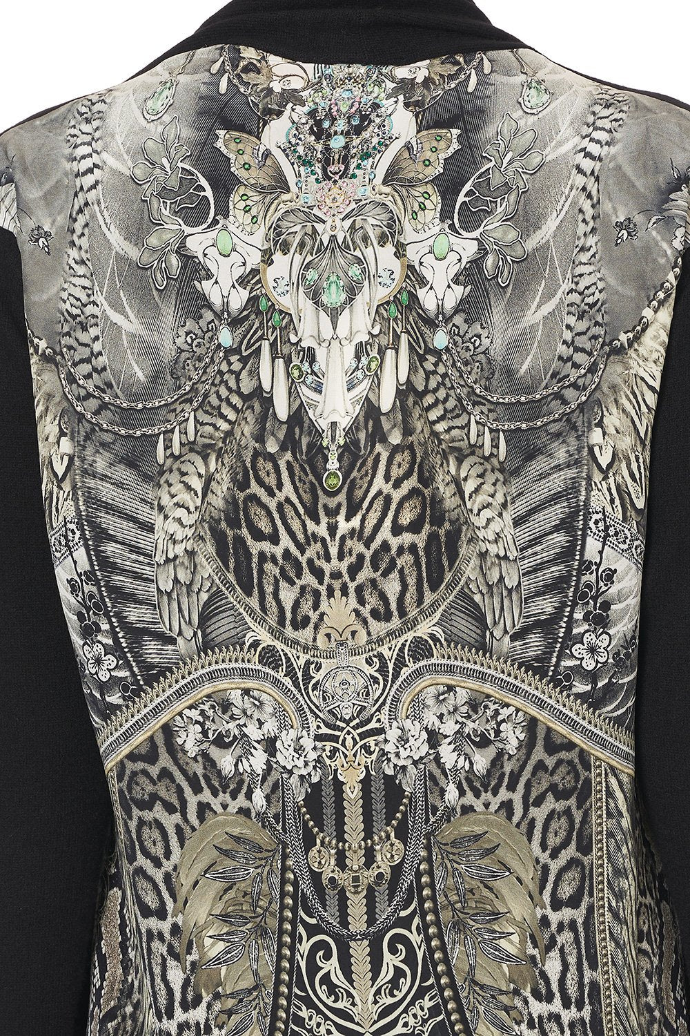 KNITTED CASUAL JACKET WITH SILK BACK ONE TRIBE