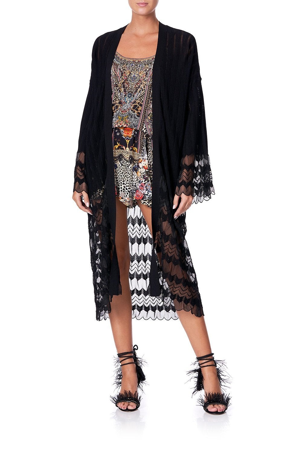 CAMILLA KNITTED LACE CARDIGAN MARAIS AT MIDNIGHT