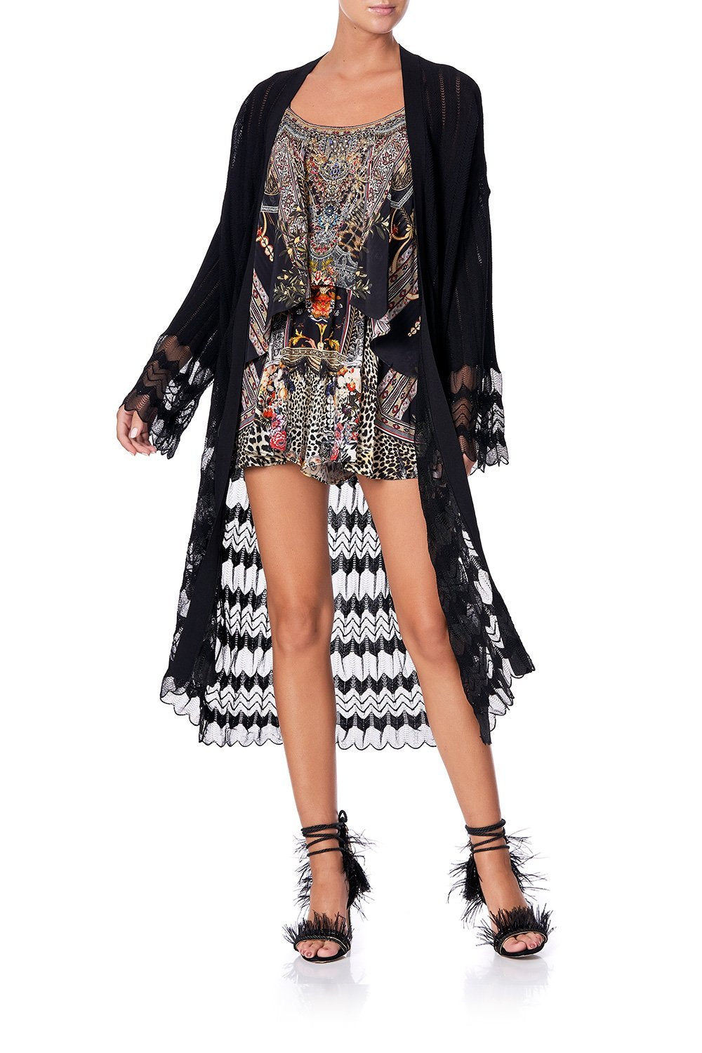 CAMILLA KNITTED LACE CARDIGAN MARAIS AT MIDNIGHT