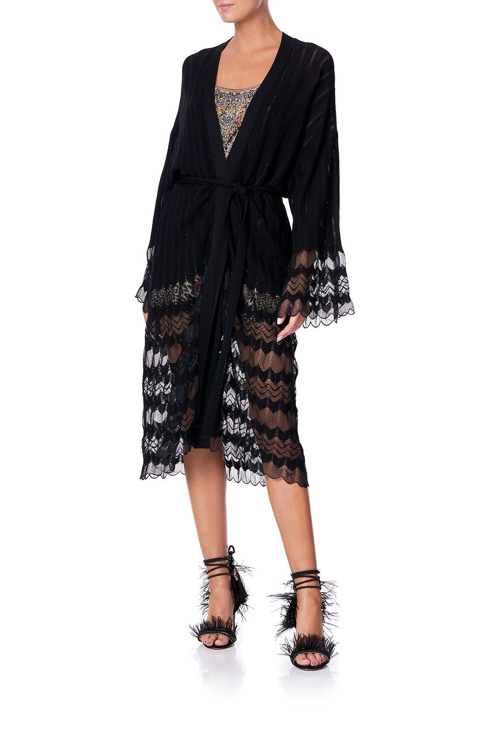 CAMILLA KNITTED LACE CARDIGAN MARAIS AT MIDNIGHT