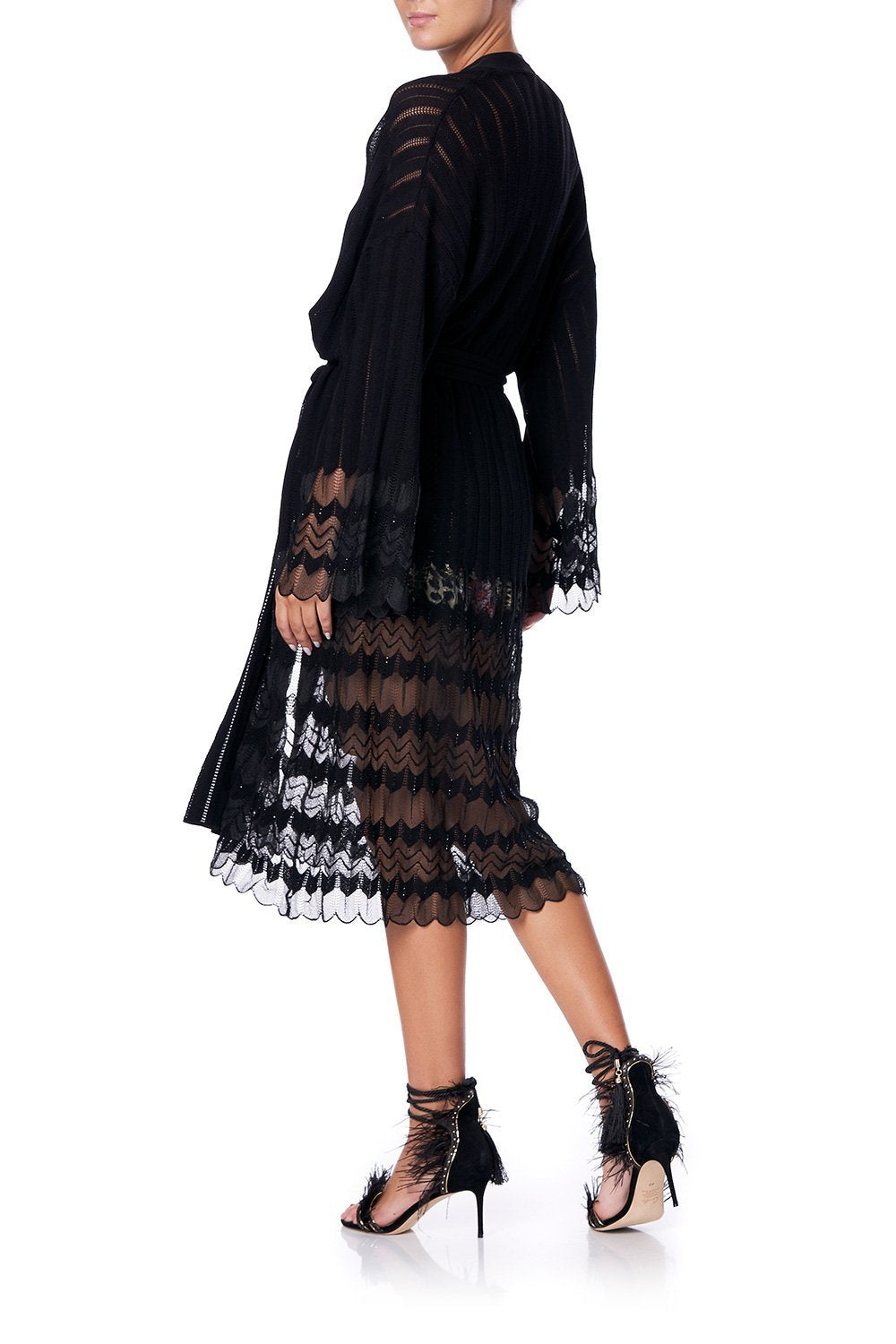 CAMILLA KNITTED LACE CARDIGAN MARAIS AT MIDNIGHT