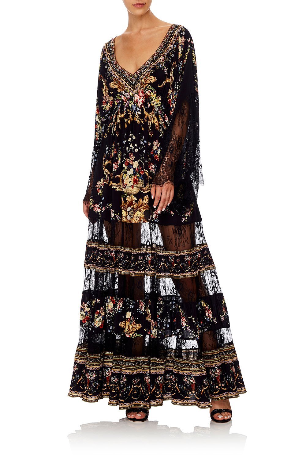 LACE PANEL DRESS FRIEND IN FLORA