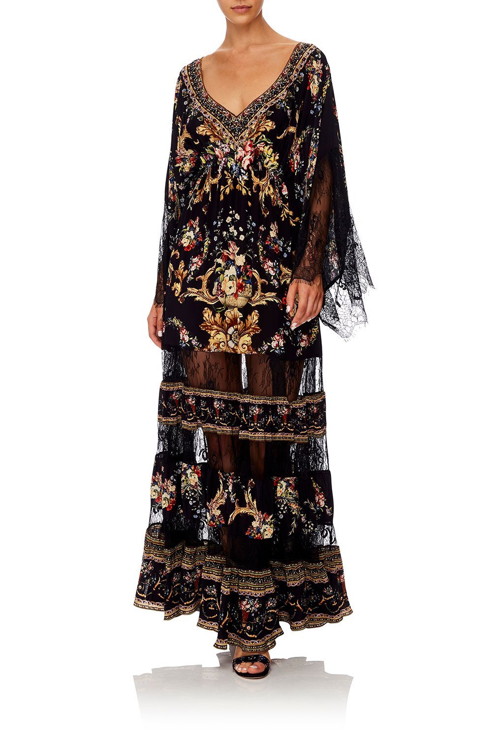 LACE PANEL DRESS FRIEND IN FLORA