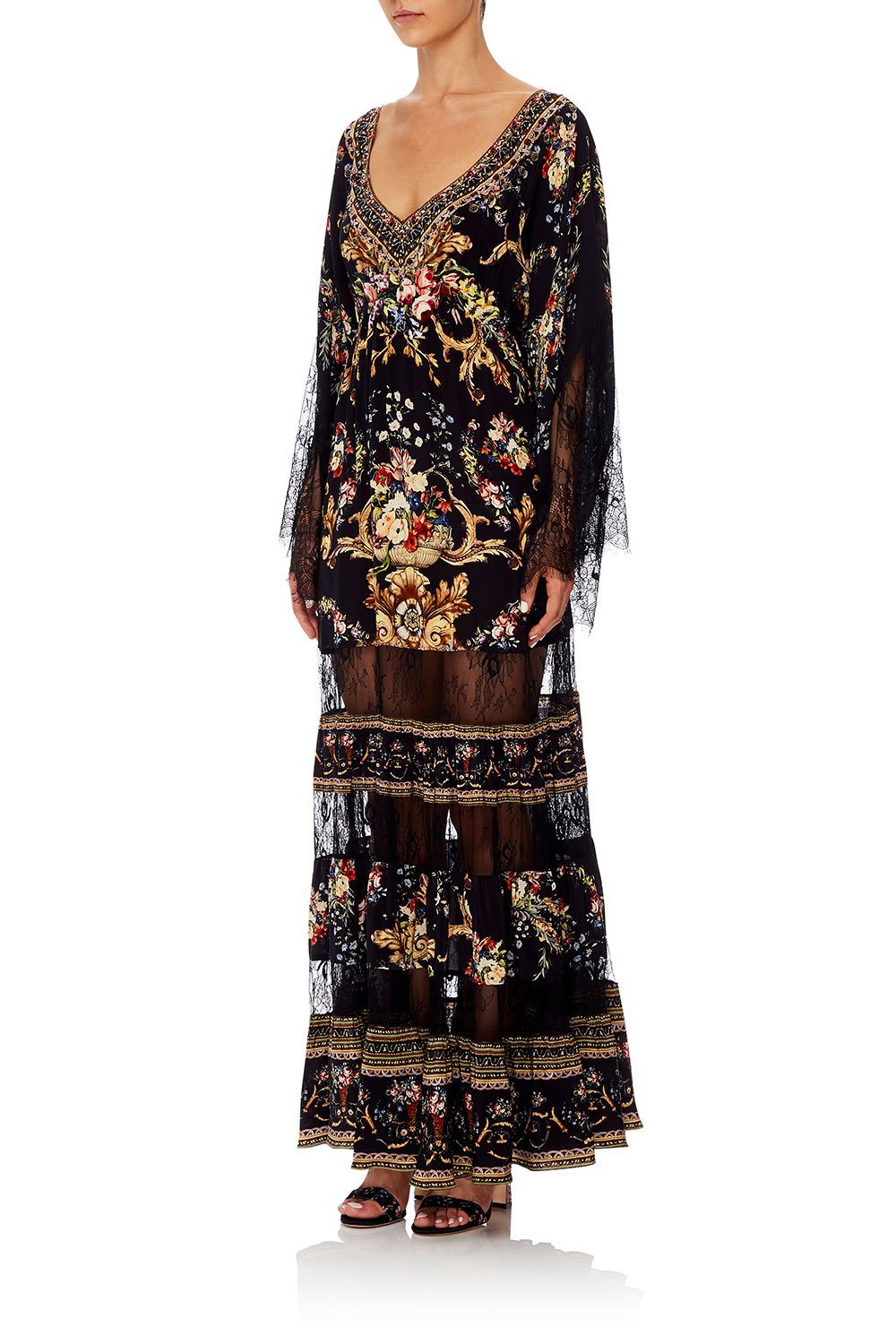 LACE PANEL DRESS FRIEND IN FLORA