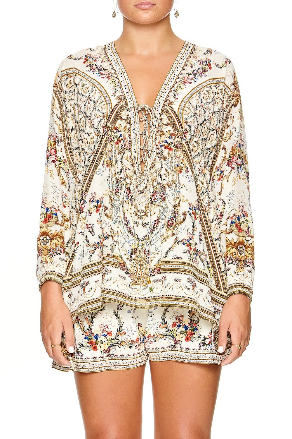 CAMILLA LACE UP BLOUSE OLYMPE ODE