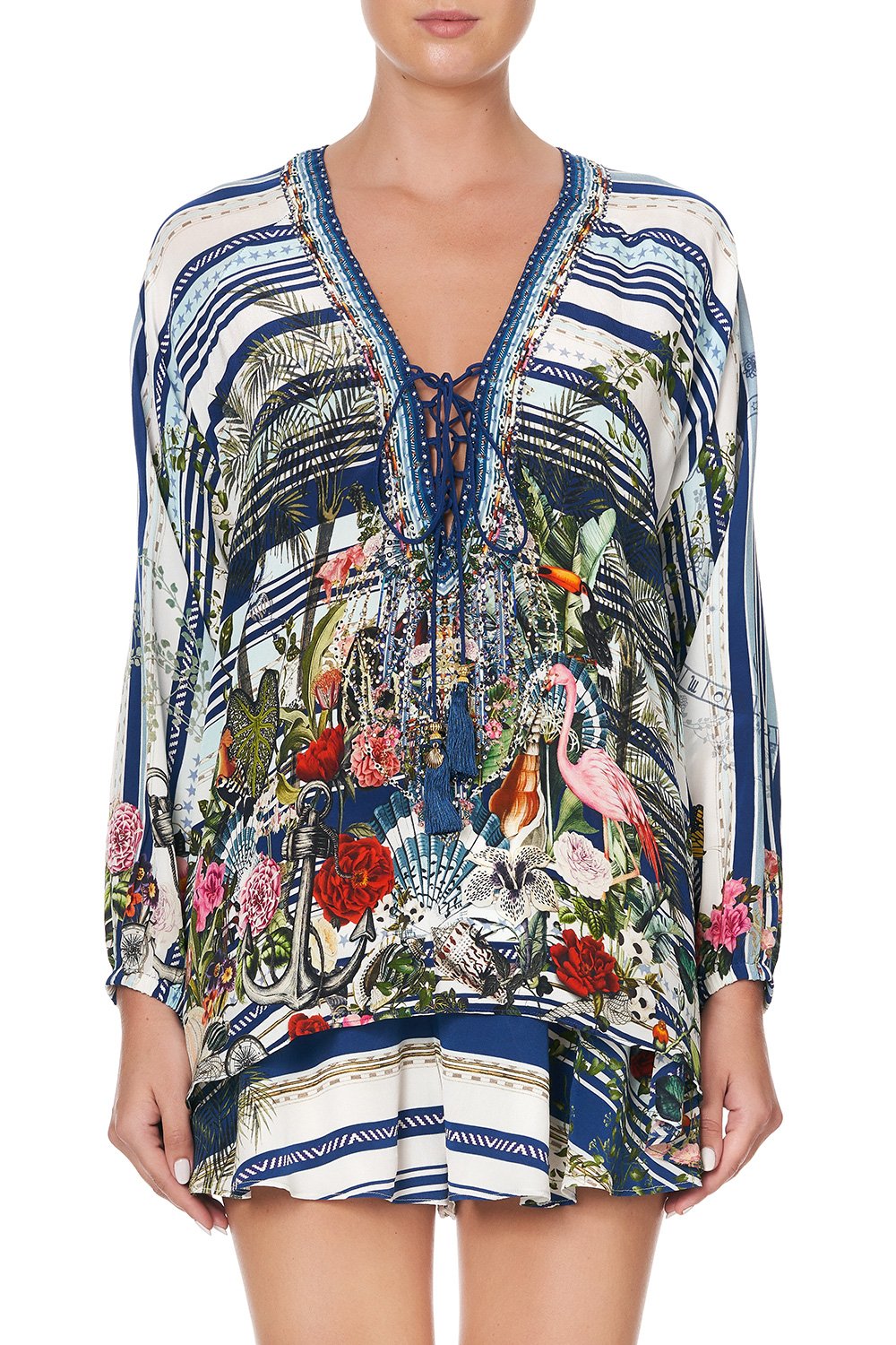 LACE UP BLOUSE SOLIS HEART