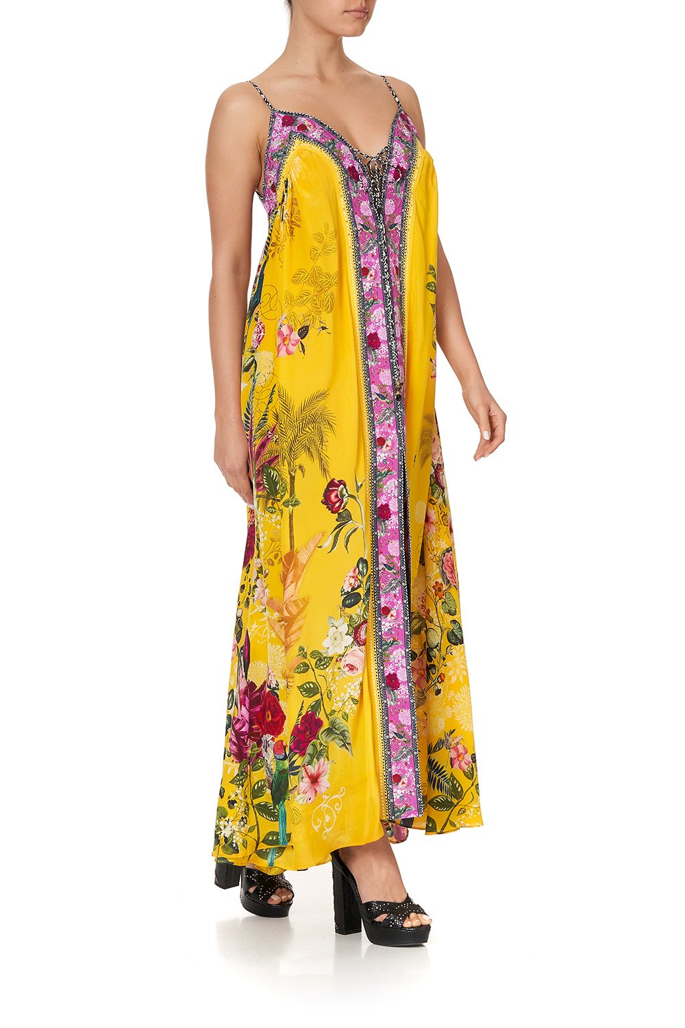 LACE UP FRONT DRESS SAFFRON MOON