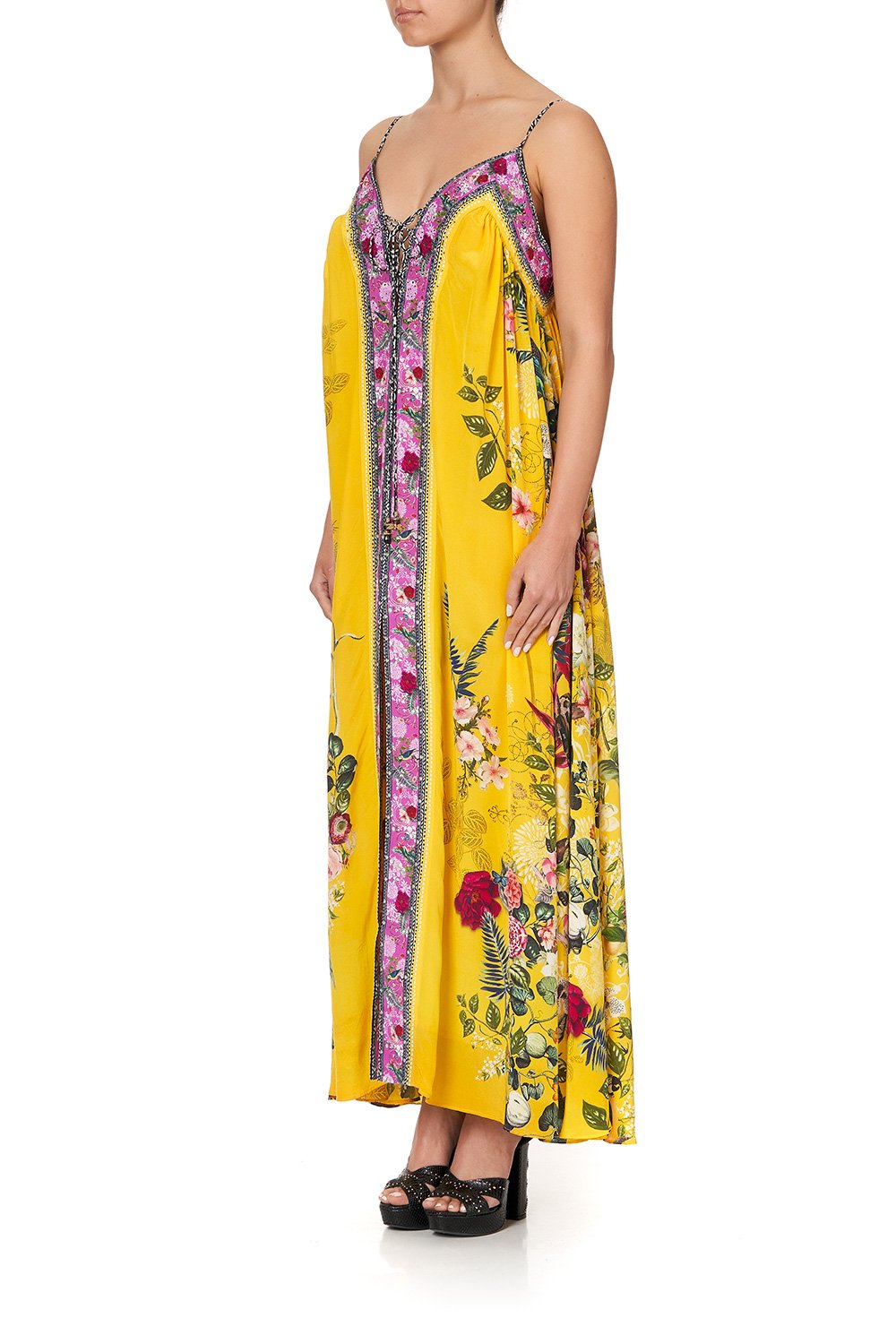 LACE UP FRONT DRESS SAFFRON MOON