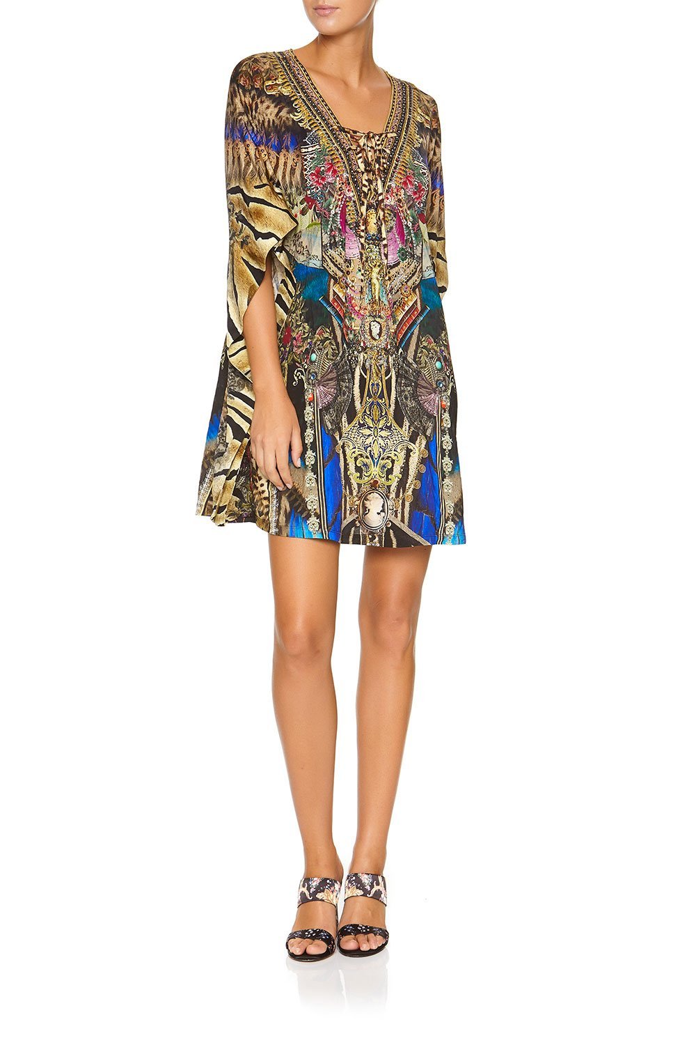 CAMILLA LACE UP KAFTAN WITH ROUND HEM STRONGER TOGETHER