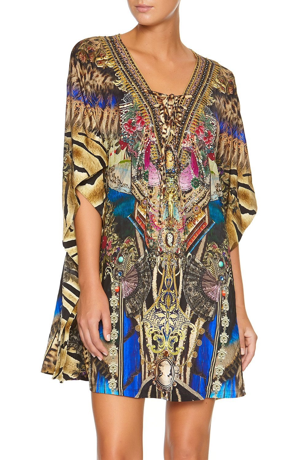 CAMILLA LACE UP KAFTAN WITH ROUND HEM STRONGER TOGETHER