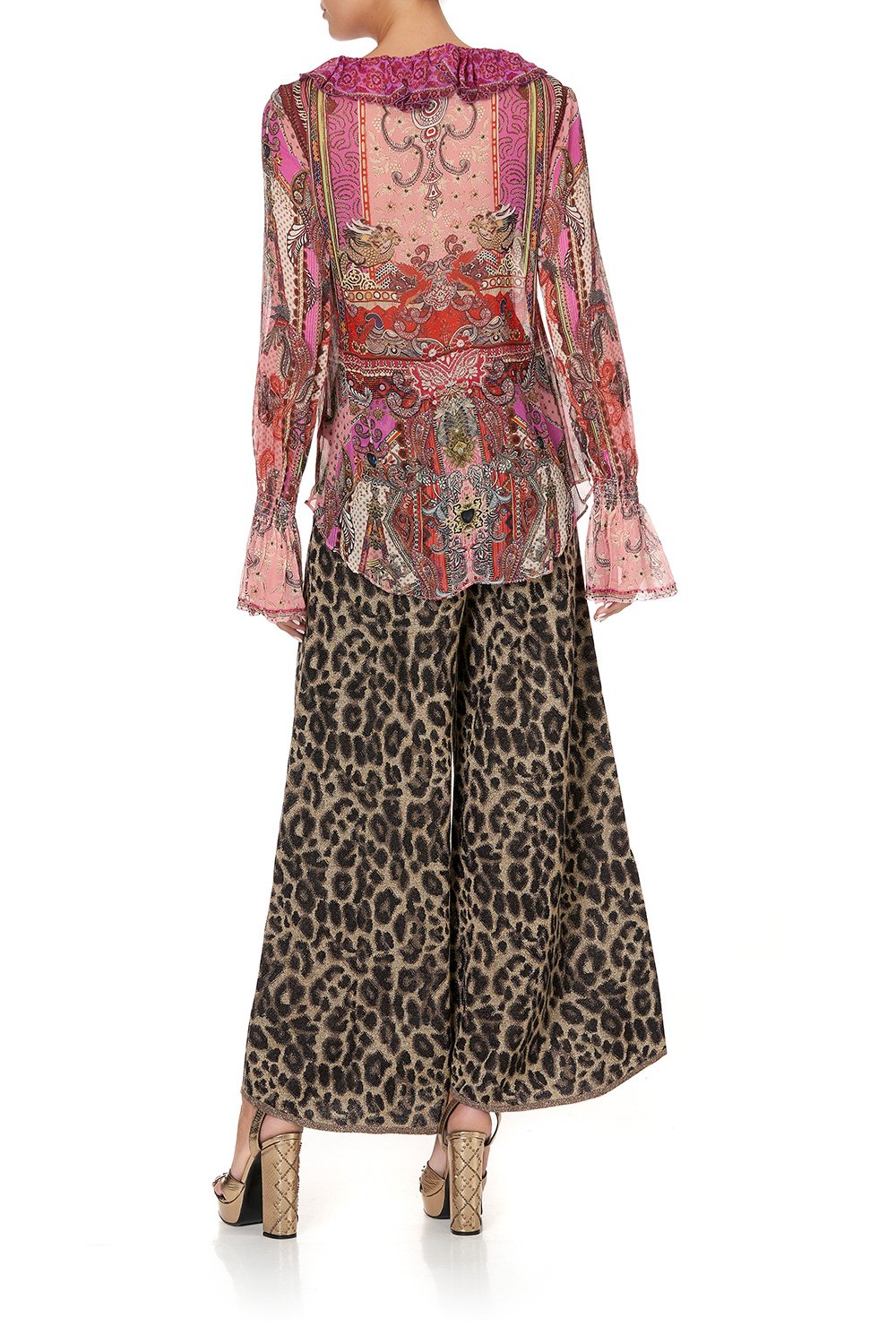 LACE UP RUFFLE BLOUSE LOTUS LOVERS