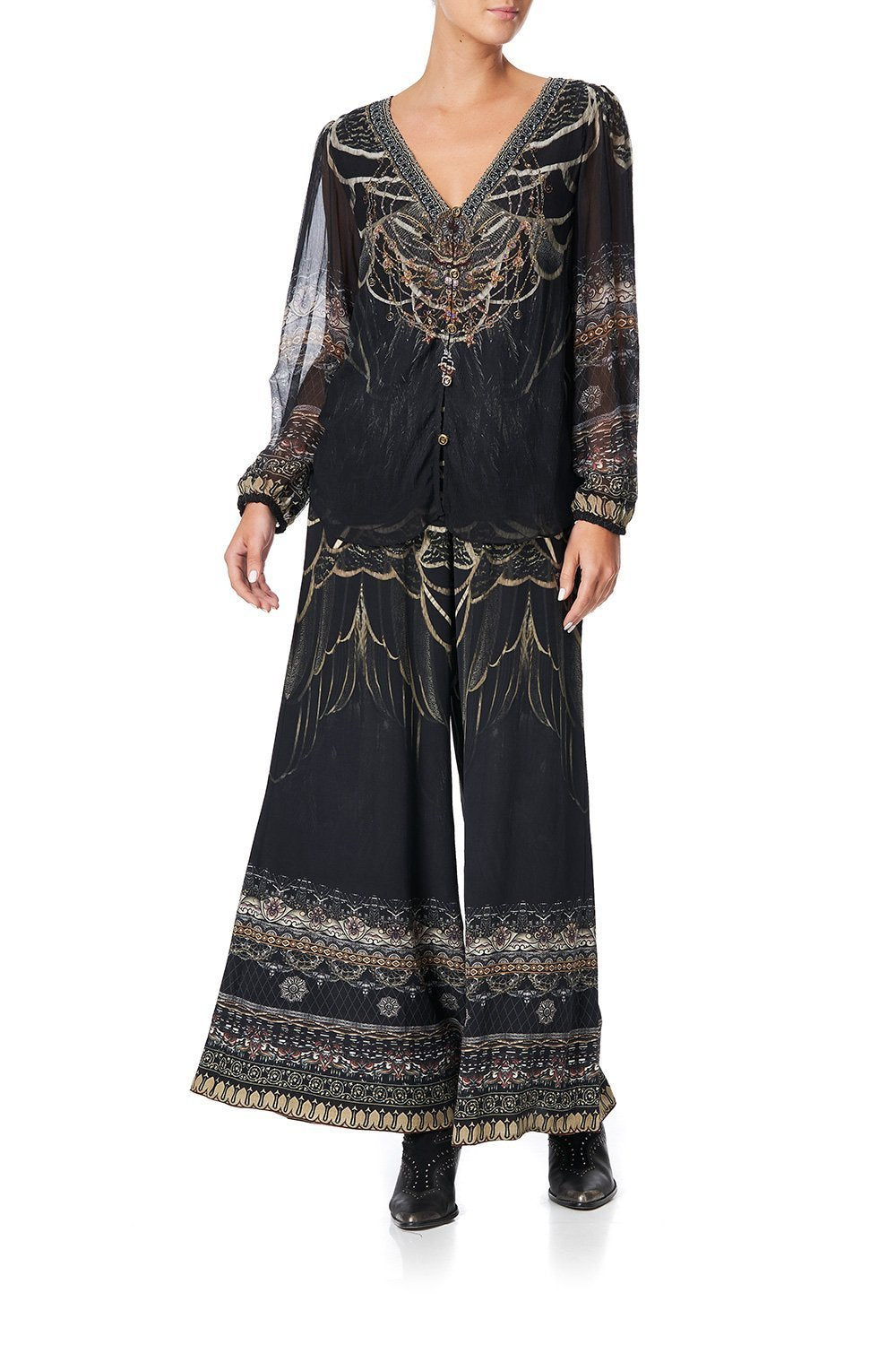 LACE UP SIDE BLOUSE UNDER A FULL MOON