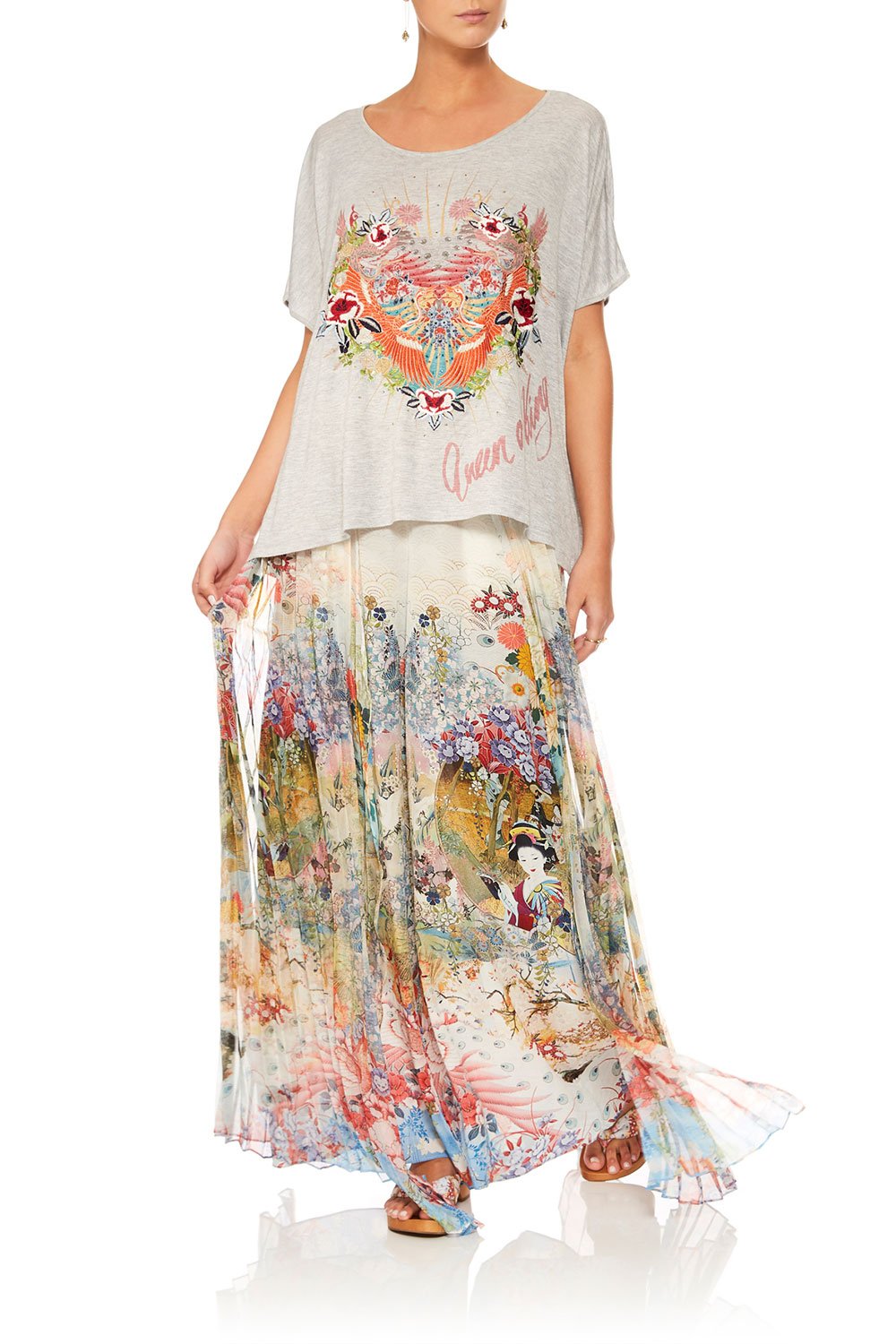 CAMILLA LADY LABRYINTH LOOSE FIT ROUND NECK TEE