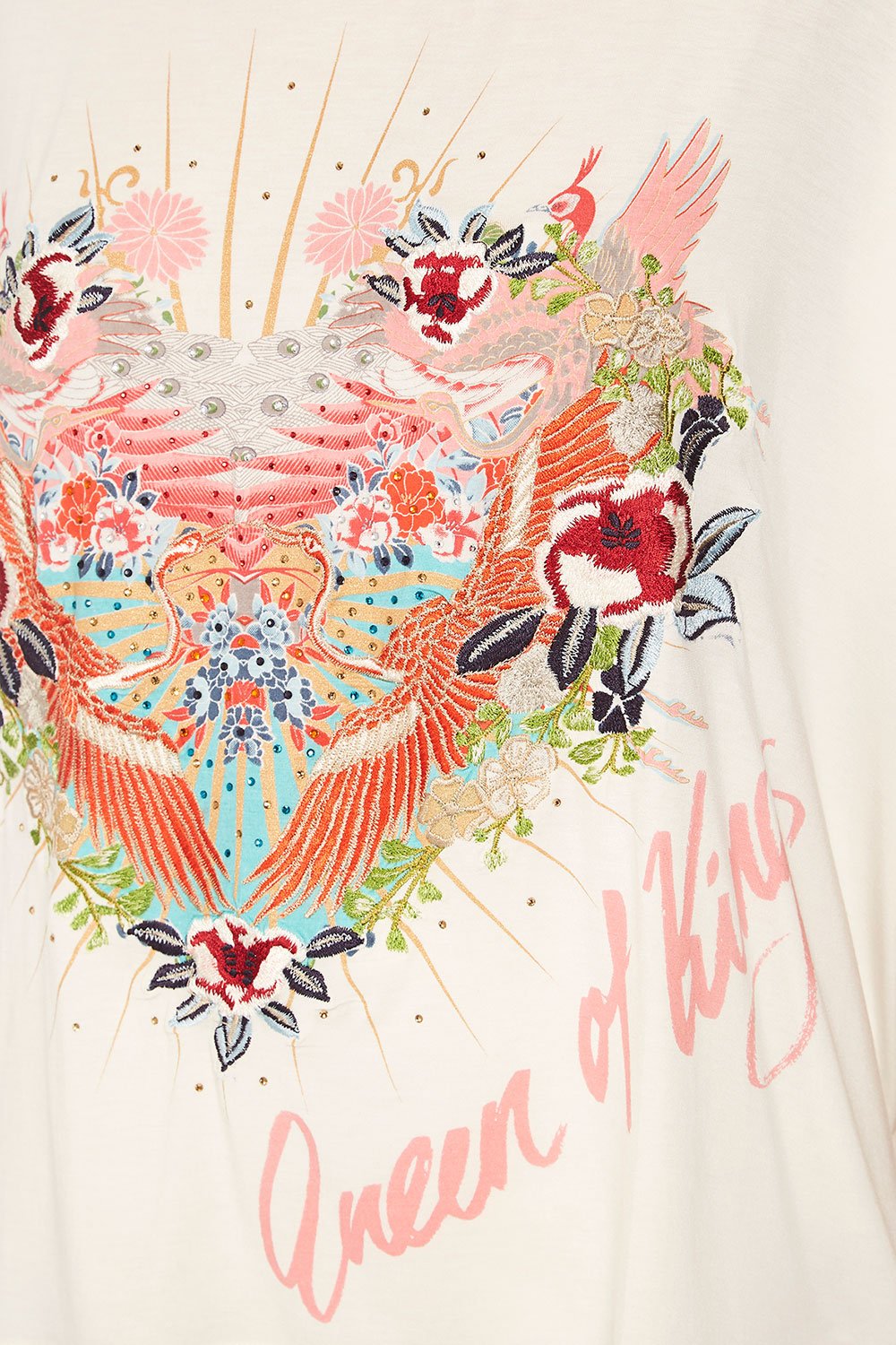 CAMILLA WHITE LOOSE FIT ROUND NECK TEE