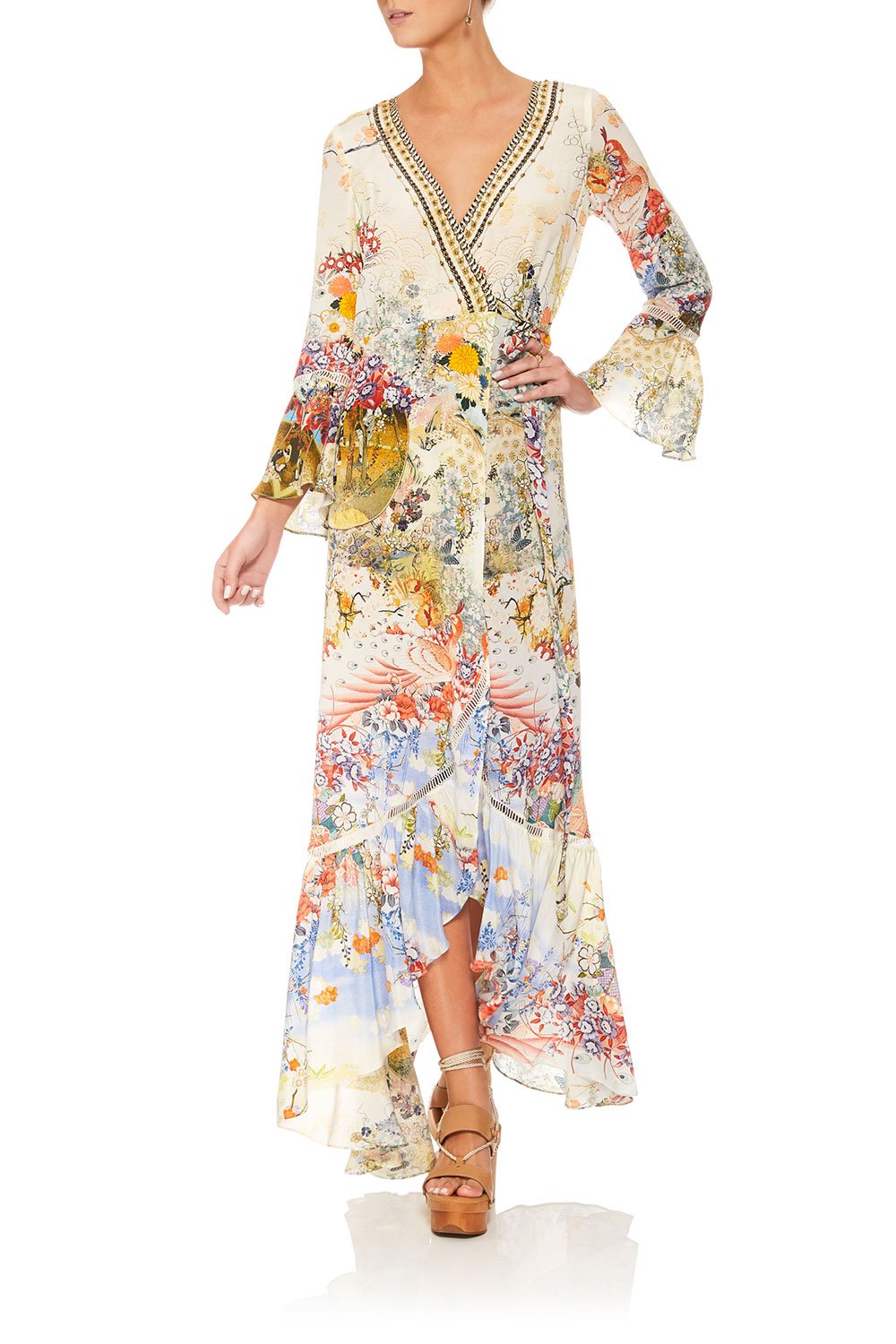 LADY LABYRINTH LONG SLEEVE WRAP DRESS