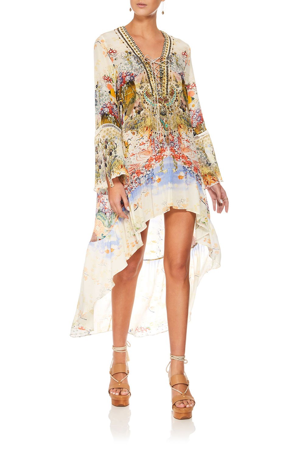 CAMILLA LADY LABYRINTH SHORT DRESS W HIGH LOW HEM