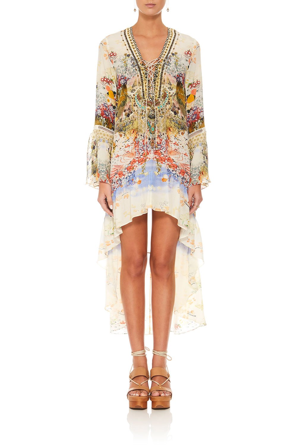 CAMILLA LADY LABYRINTH SHORT DRESS W HIGH LOW HEM