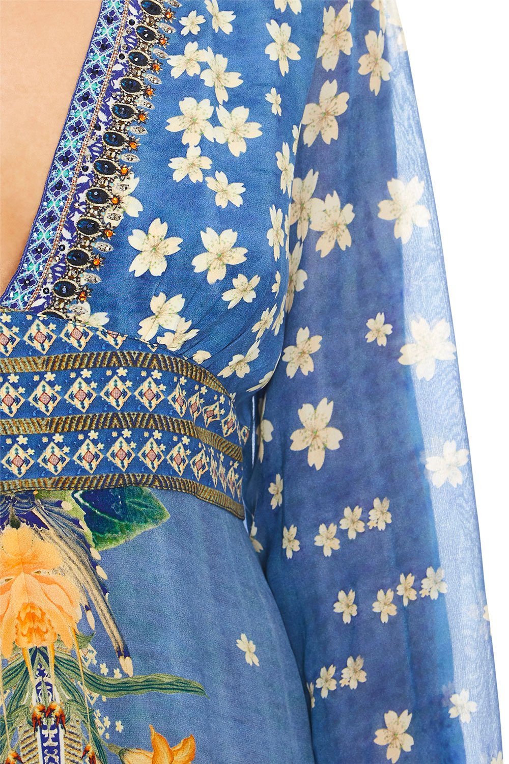 CAMILLA FARAWAY FLORALS LANTERN SLEEVE DRESS