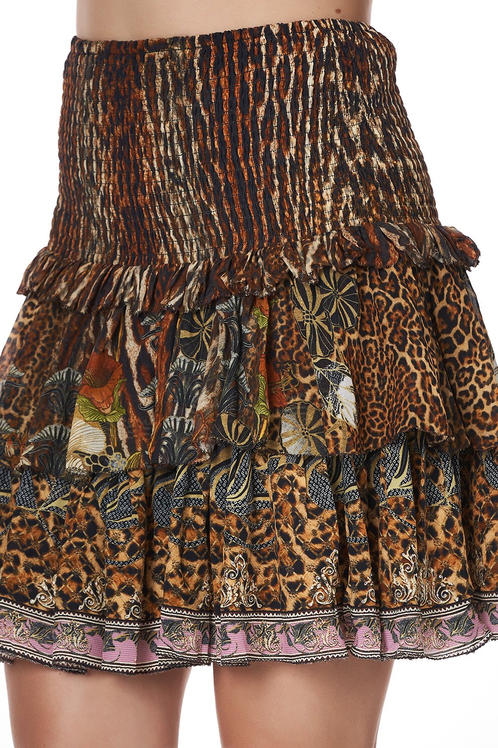 LAYERED FRILL SKIRT WILD AZAL