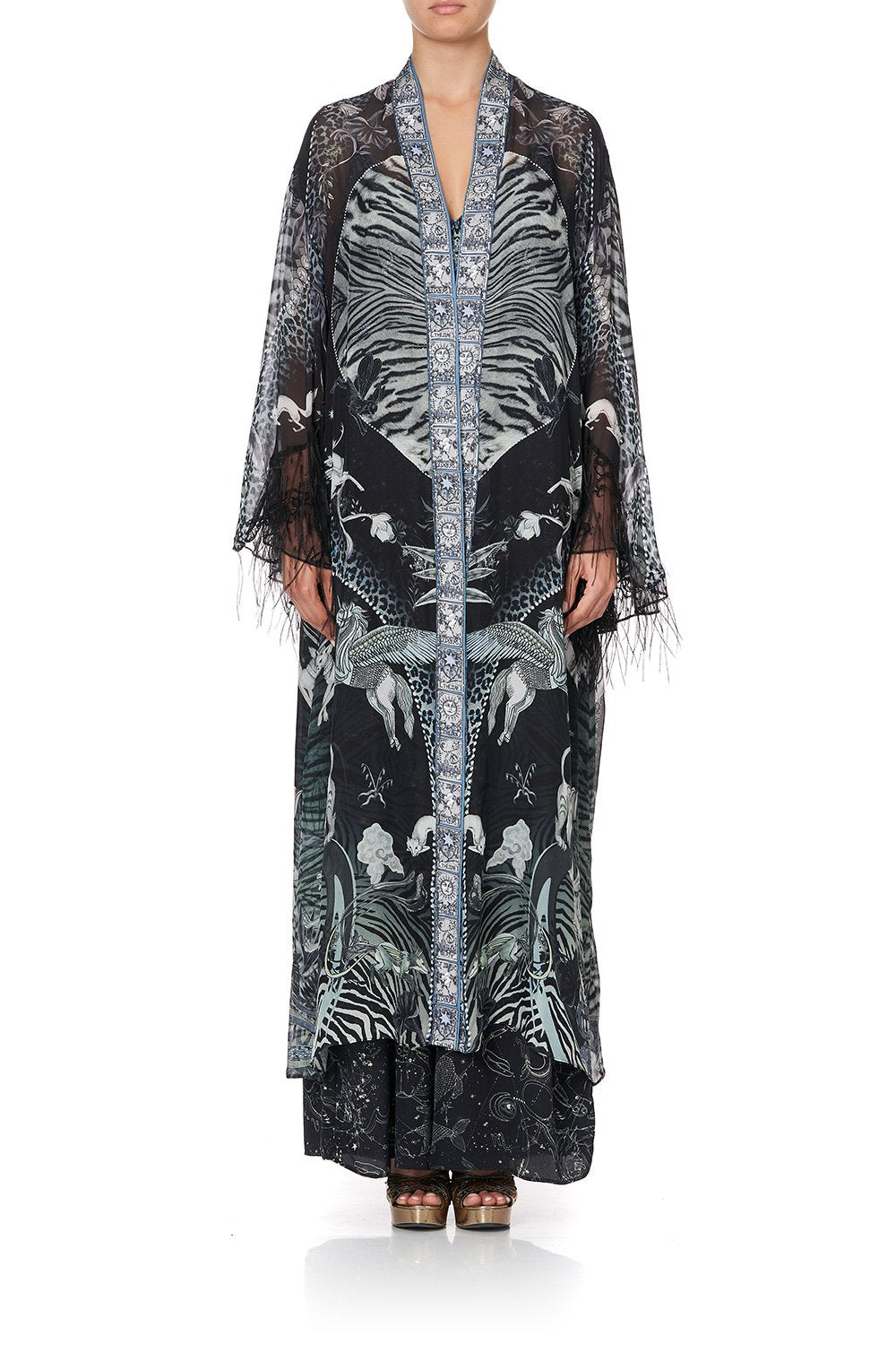 LAYERING ROBE WITH CONTRAST SLEEVE ASTRO DISCO