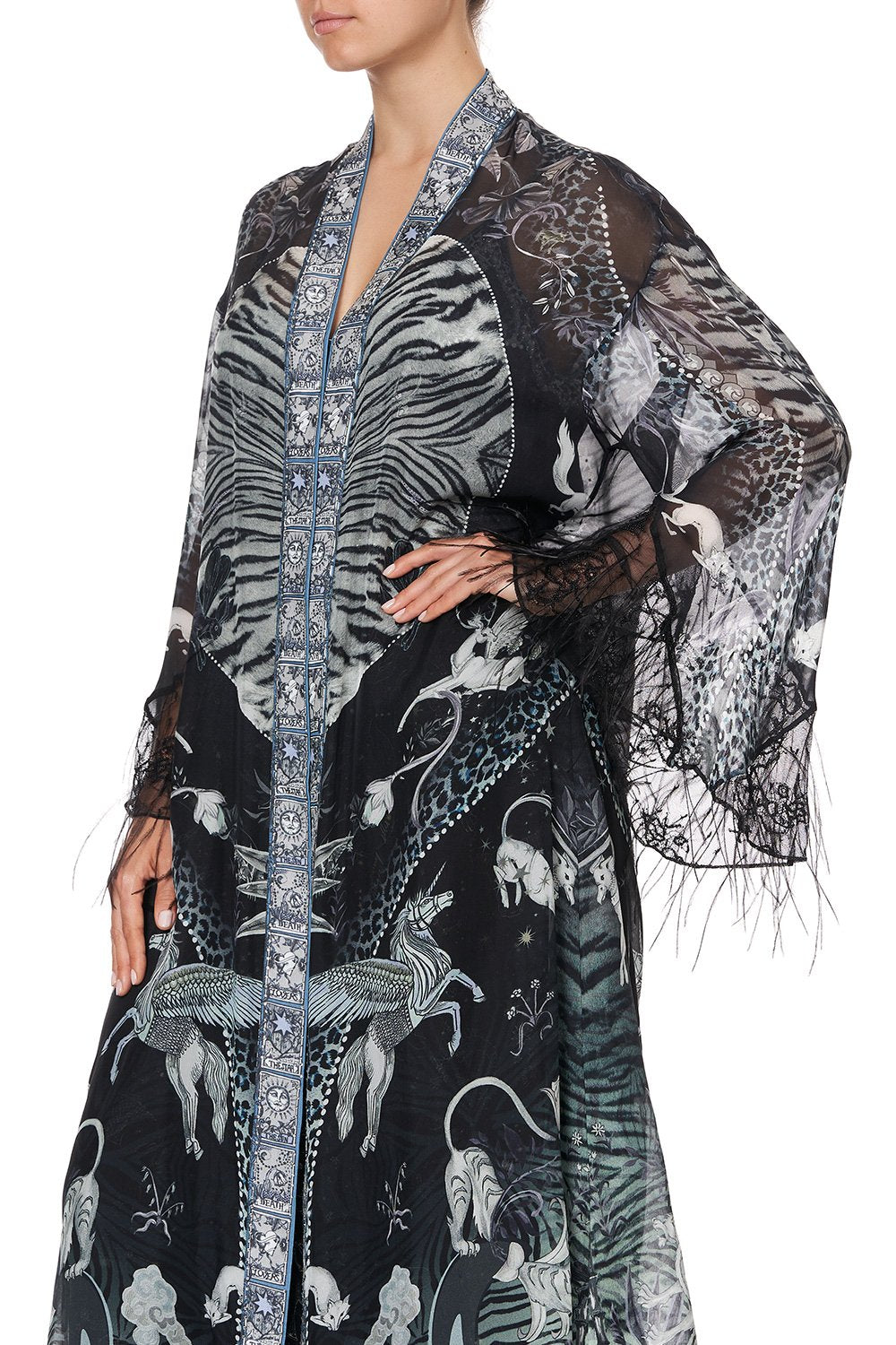 LAYERING ROBE WITH CONTRAST SLEEVE ASTRO DISCO