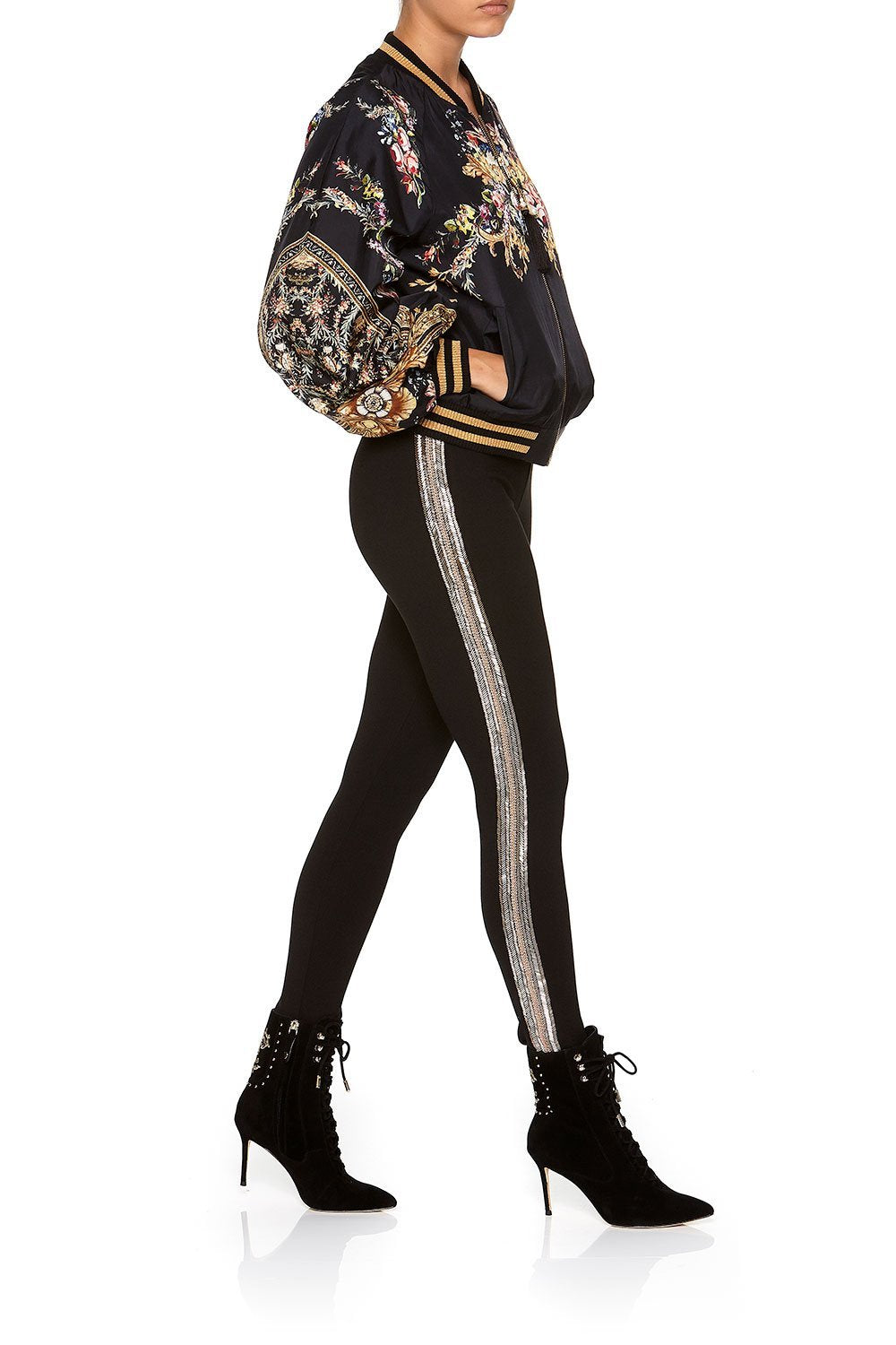 PONTE LEGGINGS WITH SIDE DETAIL FRIEND IN FLORA