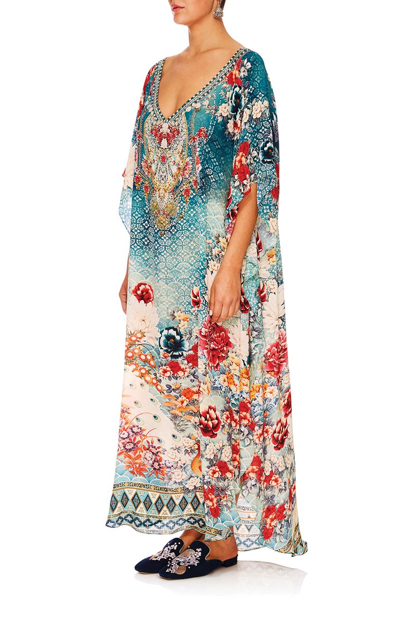 CAMILLA HER HEIRLOOM LONG V NECK KAFTAN