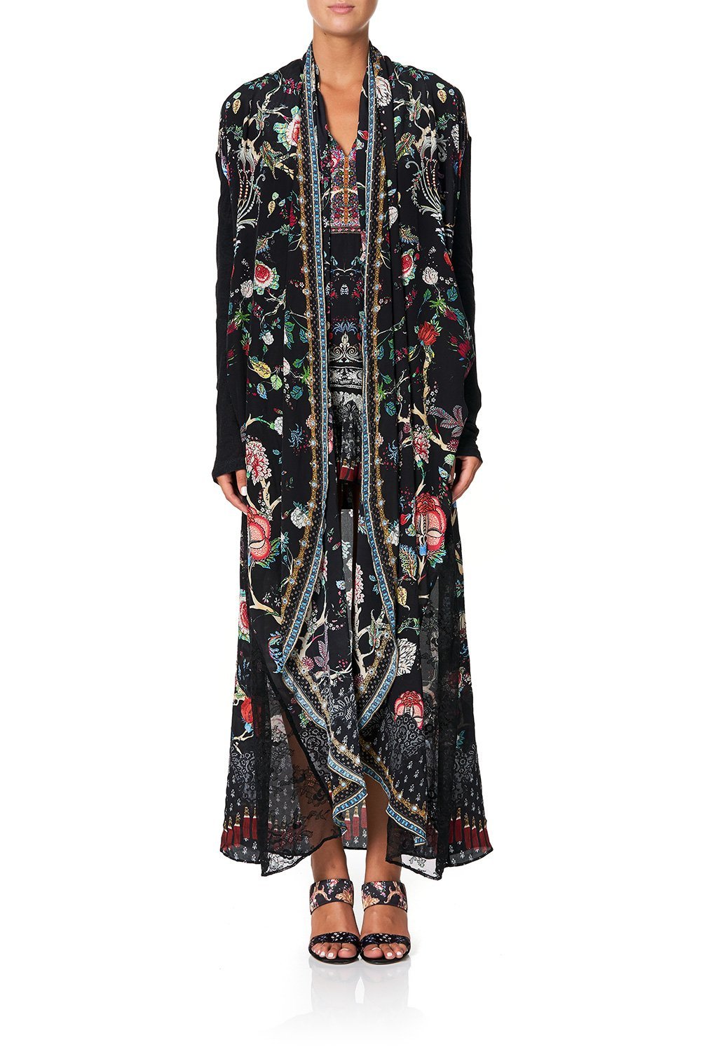 LONG CASUAL JACKET WITH LACE INSERTS HEUTE PROVINCIAL