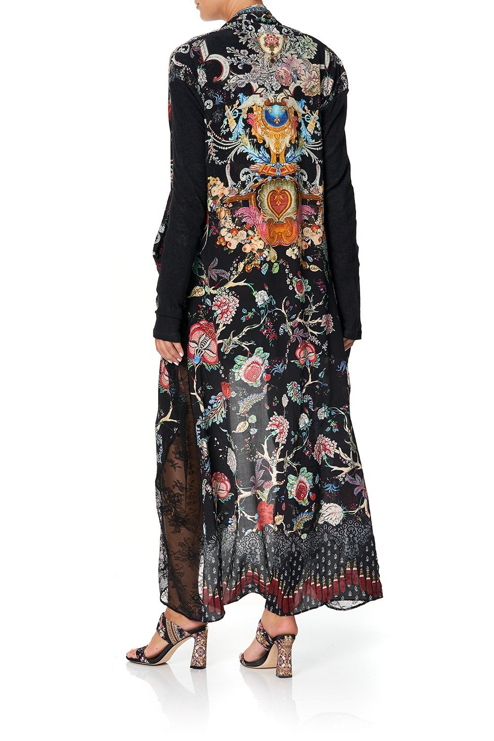 LONG CASUAL JACKET WITH LACE INSERTS HEUTE PROVINCIAL