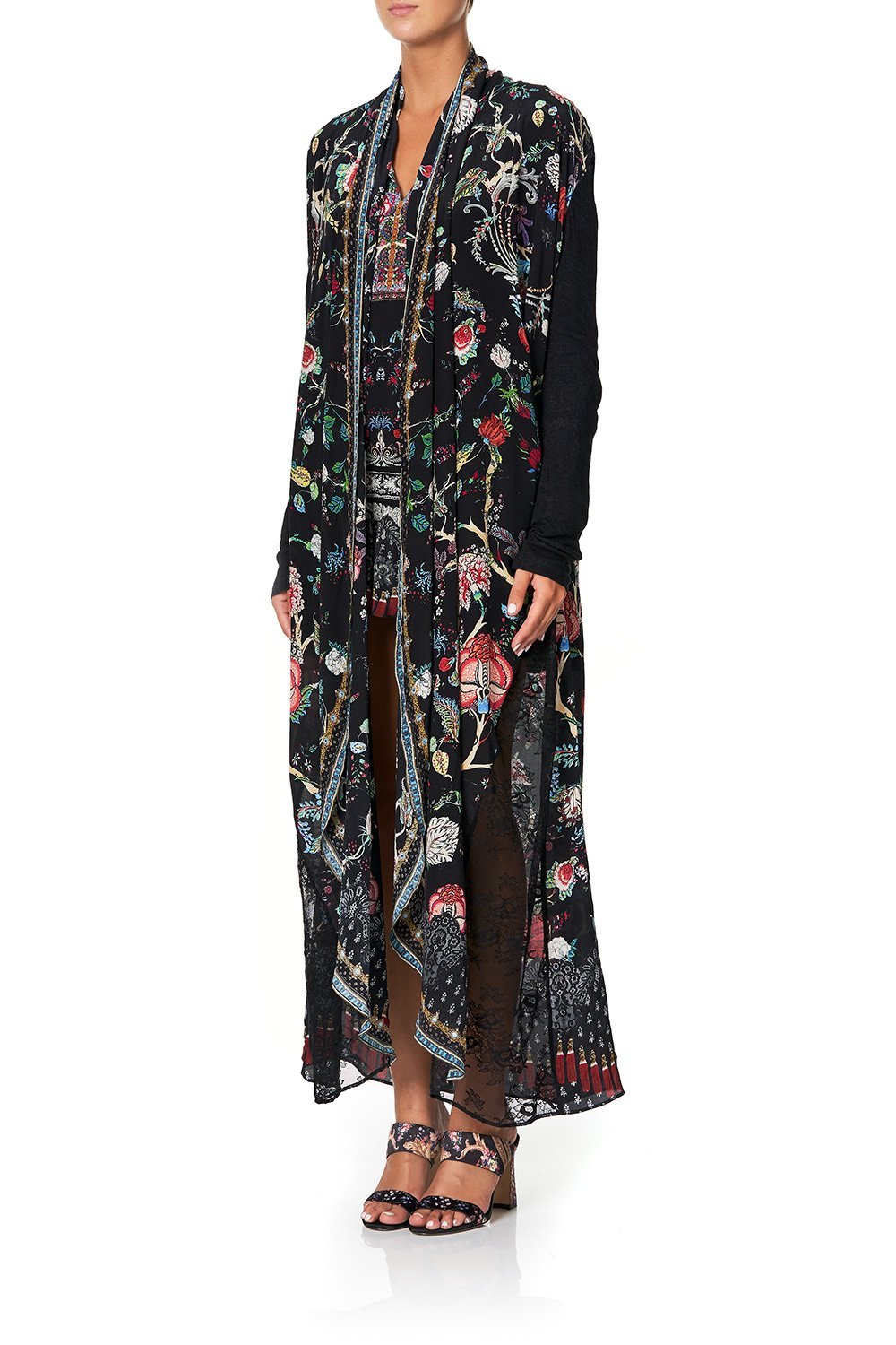 LONG CASUAL JACKET WITH LACE INSERTS HEUTE PROVINCIAL