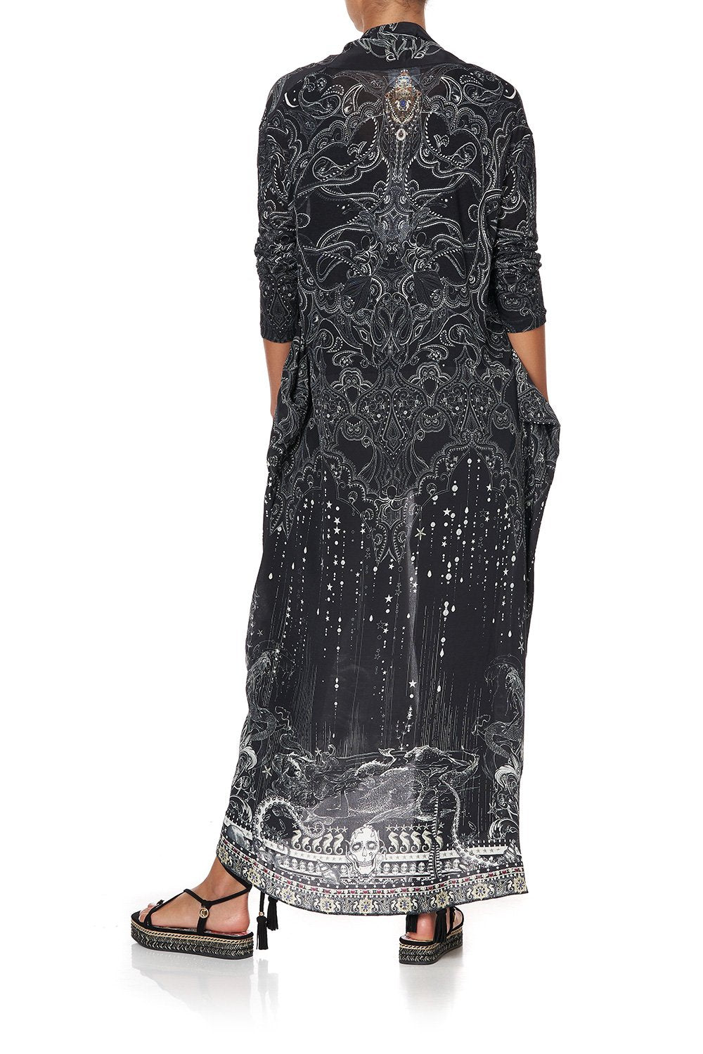 LONG CASUAL JACKET WITH POCKETS MIDNIGHT PEARL